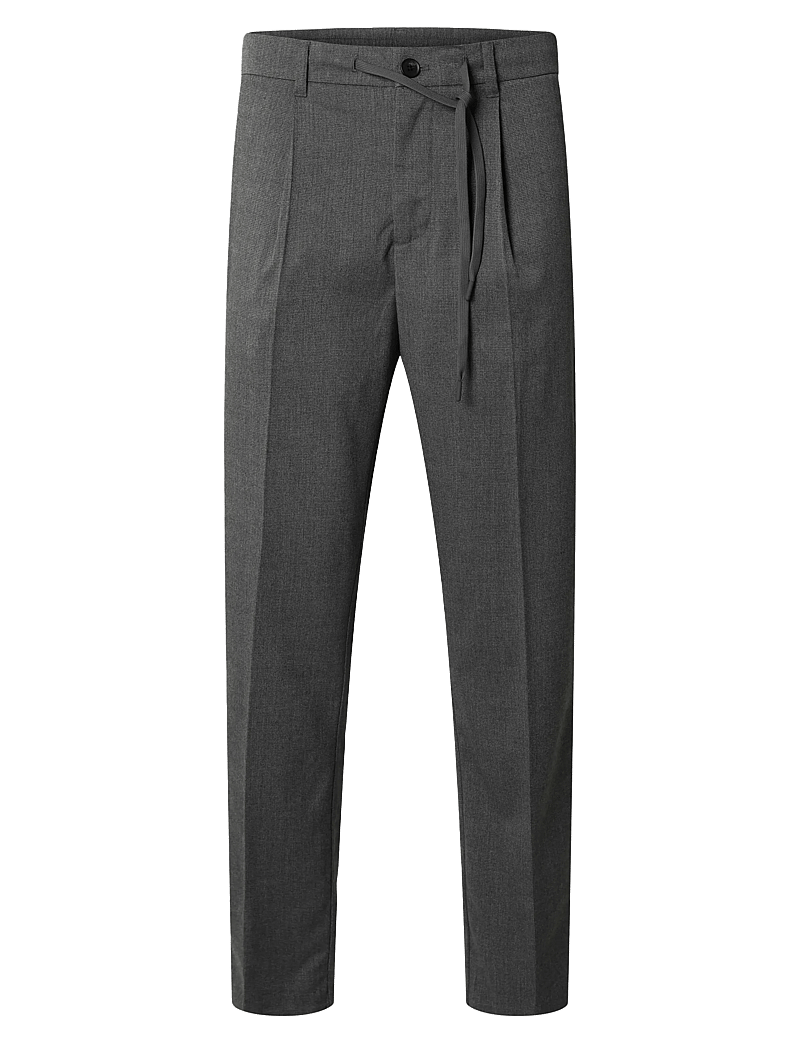 Selected - SLH190-REG TAPERED LEROY PLEAT PANT NOOS - casual bukser - dark grey - 1