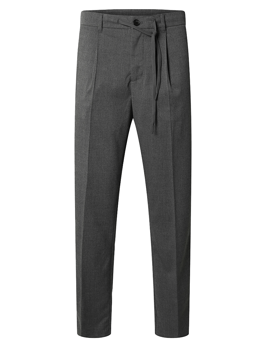 Selected - SLH190-REG TAPERED LEROY PLEAT PANT NOOS - casual bukser - dark grey - 1