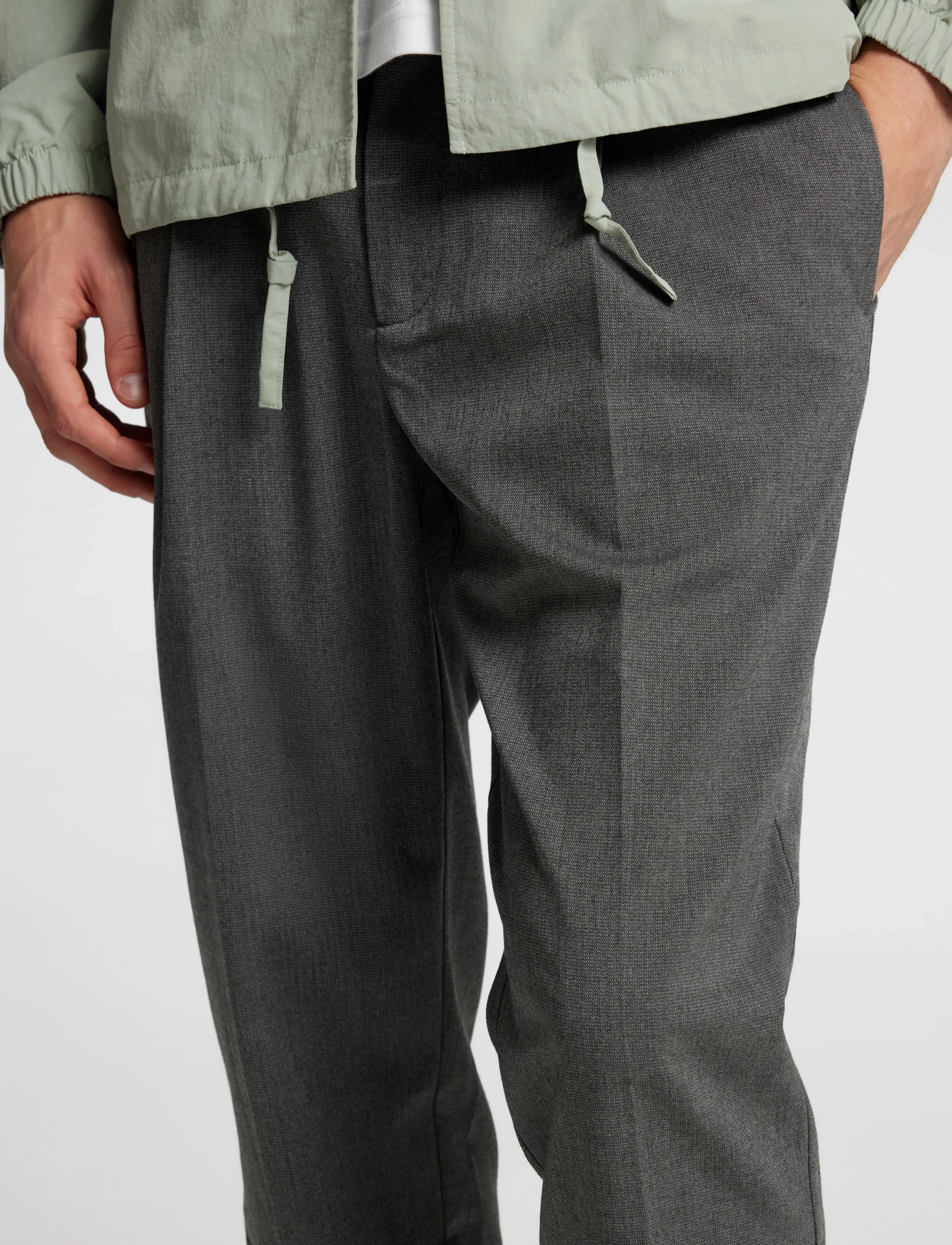 Selected - SLH190-REG TAPERED LEROY PLEAT PANT NOOS - casual bukser - dark grey - 5