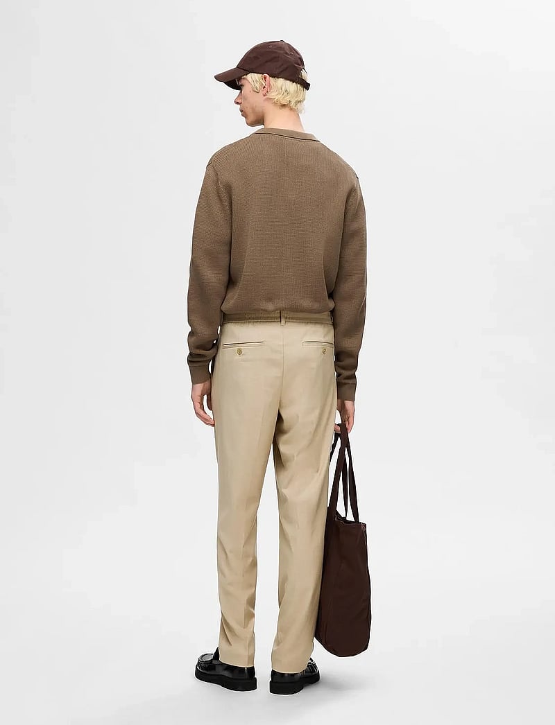 Selected - SLH190-REG TAPERED LEROY PLEAT PANT NOOS - casual byxor - incense - 2
