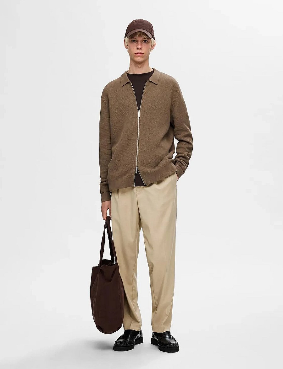 Selected - SLH190-REG TAPERED LEROY PLEAT PANT NOOS - casual bukser - incense - 5