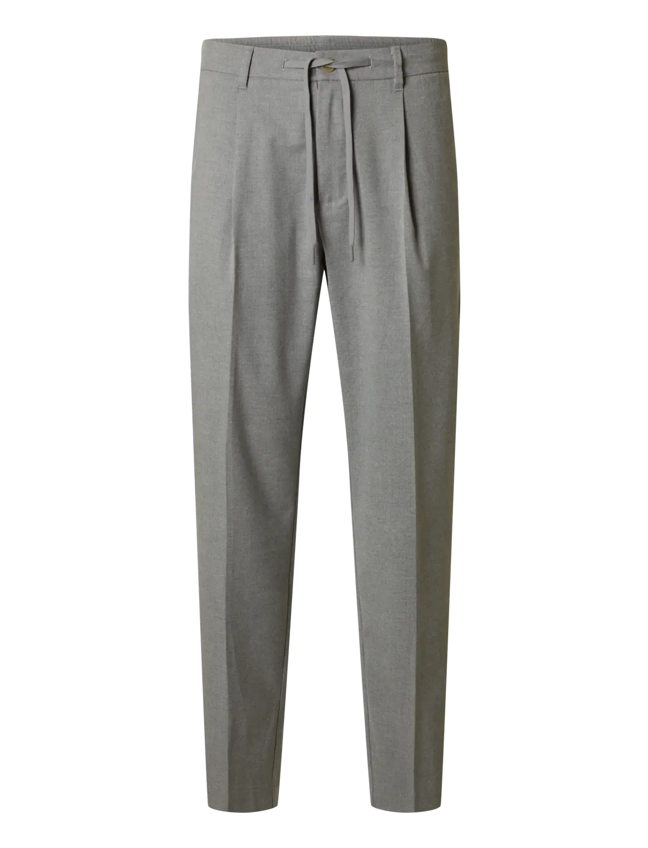 Selected SLM190-REG TAPERED LEROY PLEAT PANT NOOS - Odzież - MEDIUM GREY MELANGE / grey