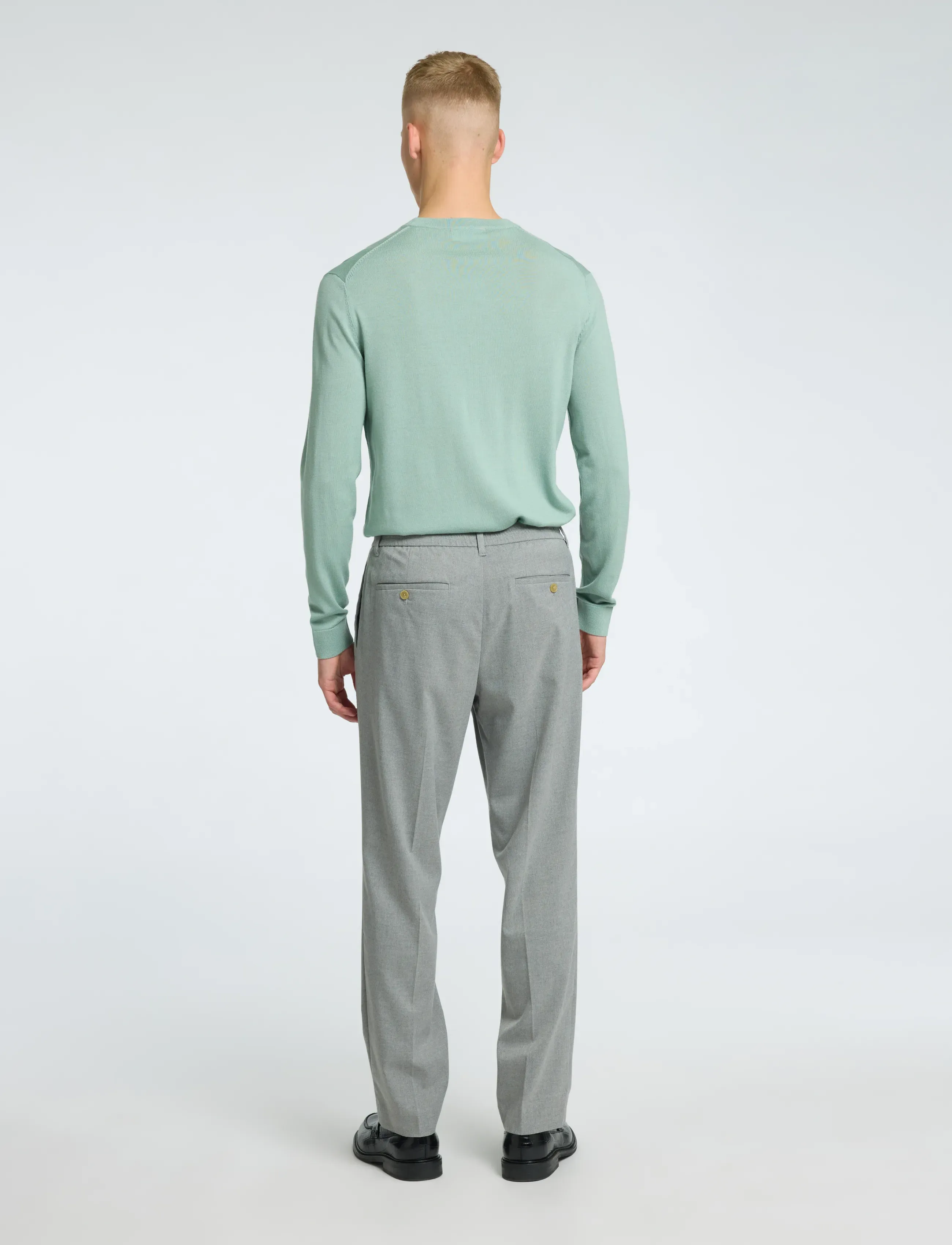 Selected - SLH190-REG TAPERED LEROY PLEAT PANT NOOS - casual bukser - medium grey melange - 2