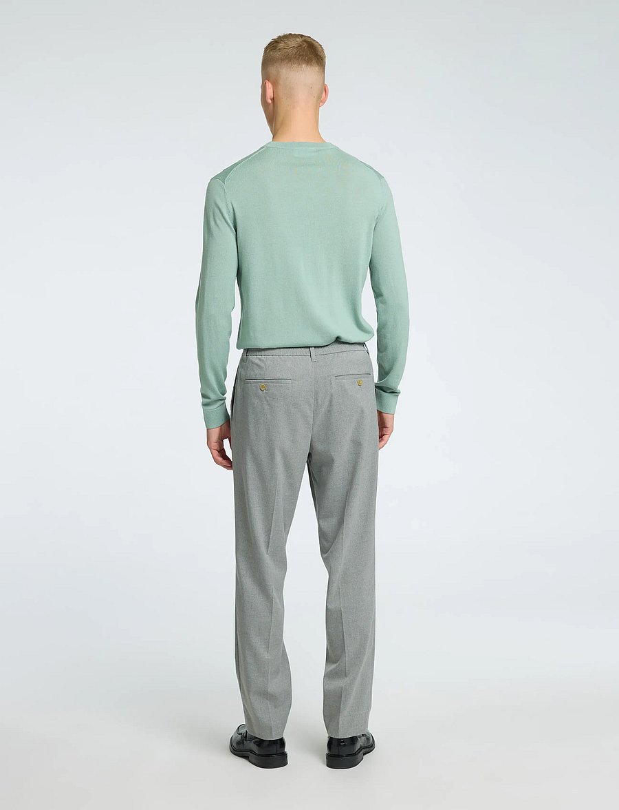 Selected - SLH190-REG TAPERED LEROY PLEAT PANT NOOS - casual bukser - medium grey melange - 2