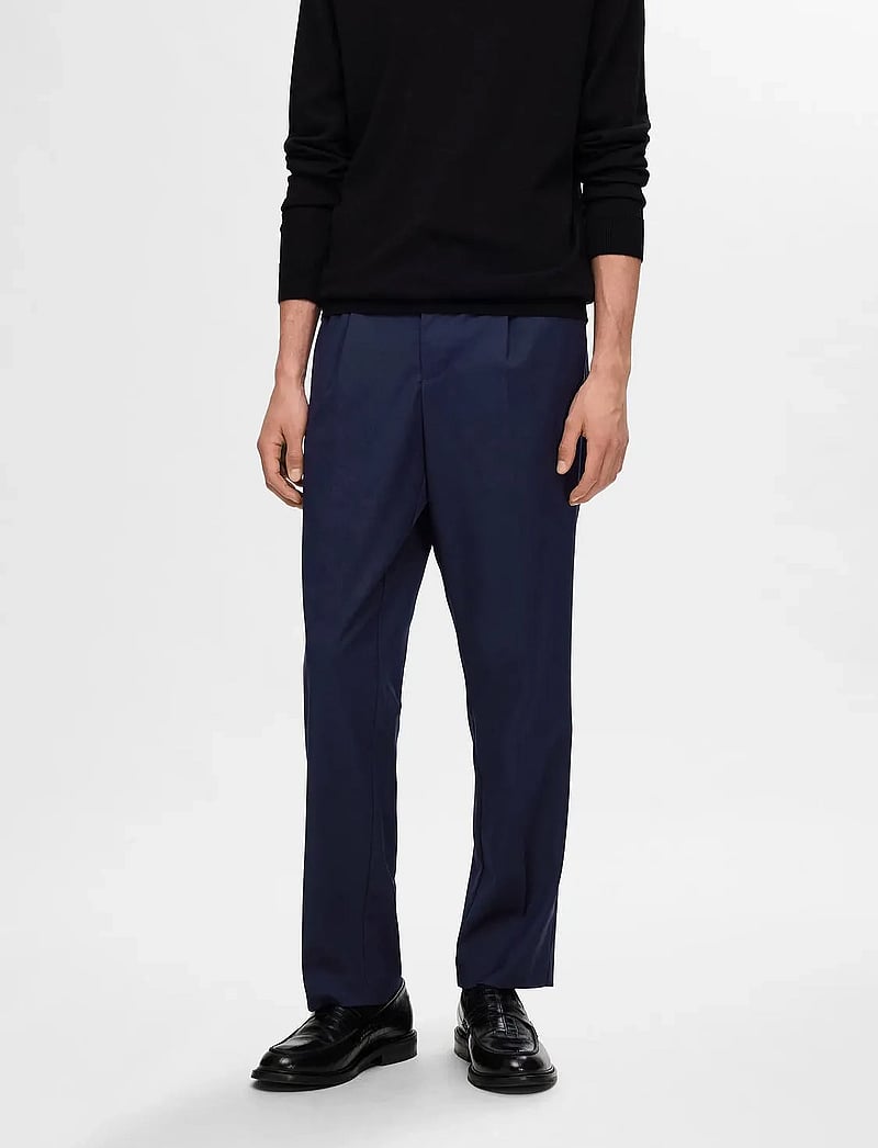 Selected - SLH190-REG TAPERED LEROY PLEAT PANT NOOS - casual bukser - sky captain - 0