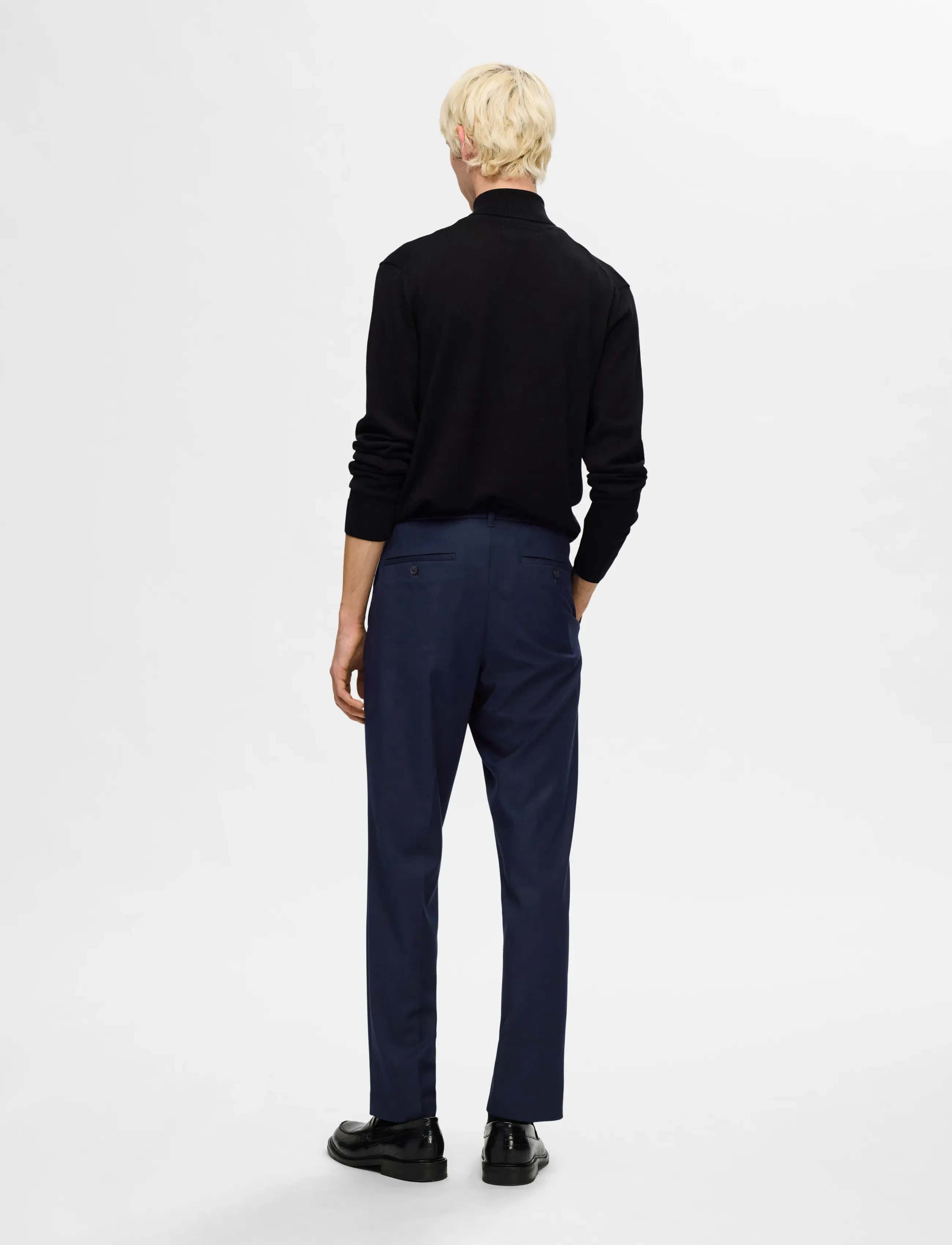 Selected - SLH190-REG TAPERED LEROY PLEAT PANT NOOS - pantalons décontractés - sky captain - 2
