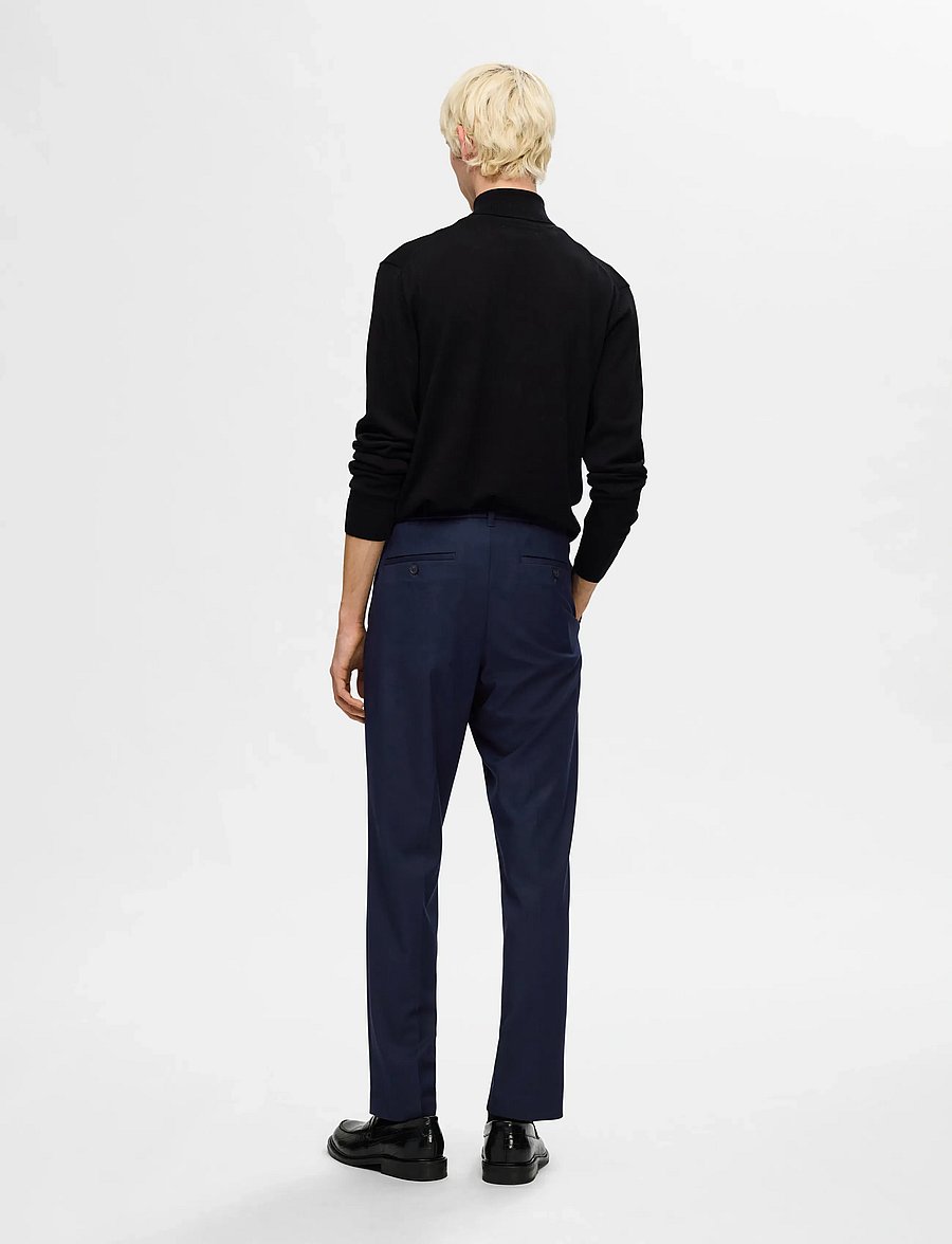 Selected - SLH190-REG TAPERED LEROY PLEAT PANT NOOS - pantalons décontractés - sky captain - 2