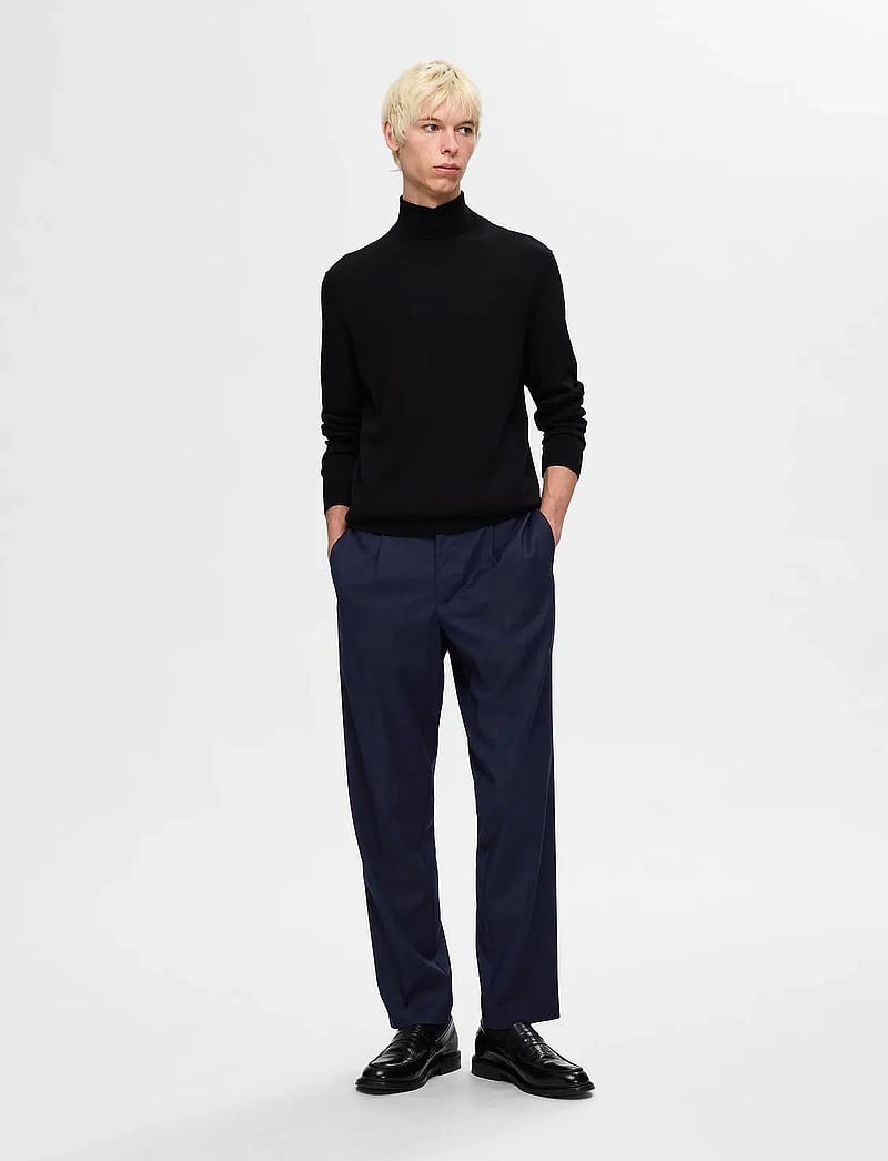 Selected - SLH190-REG TAPERED LEROY PLEAT PANT NOOS - casual bukser - sky captain - 3