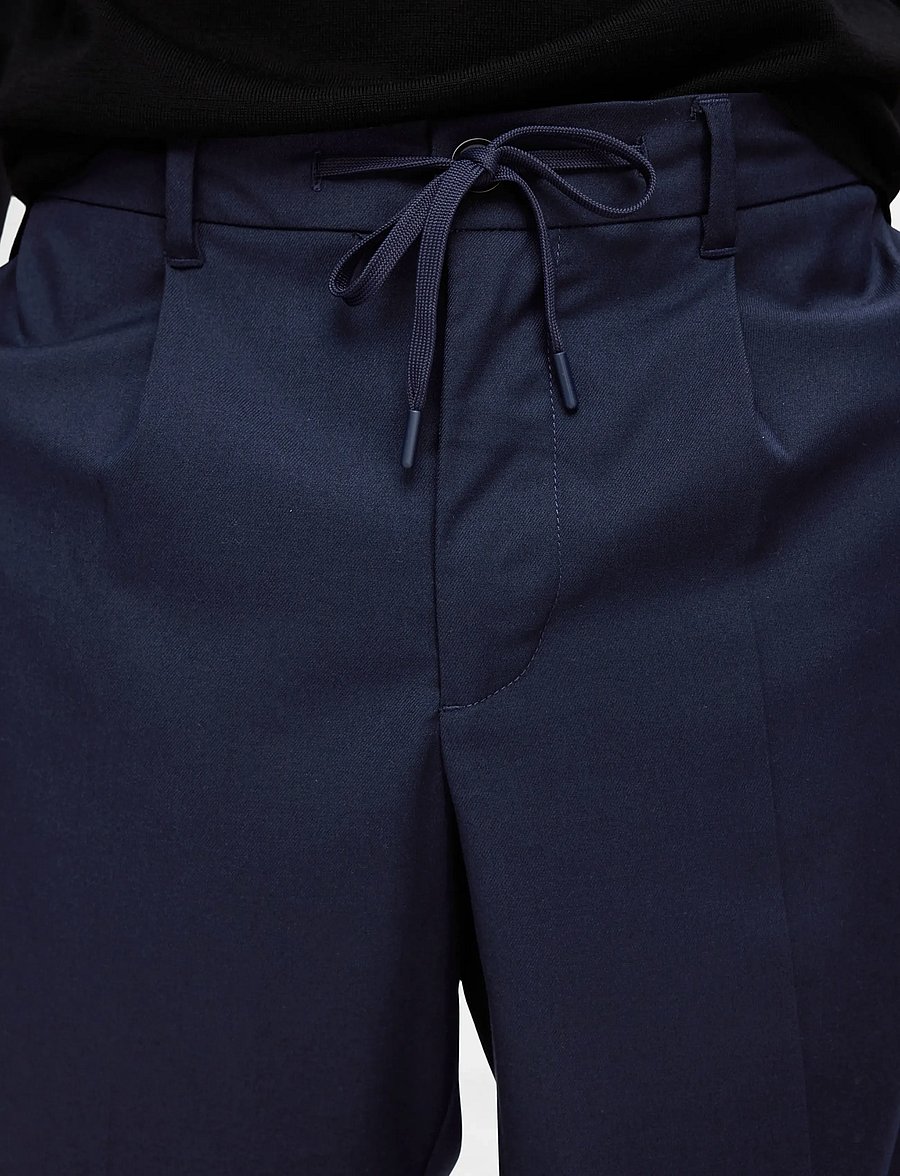 Selected - SLH190-REG TAPERED LEROY PLEAT PANT NOOS - pantalons décontractés - sky captain - 4