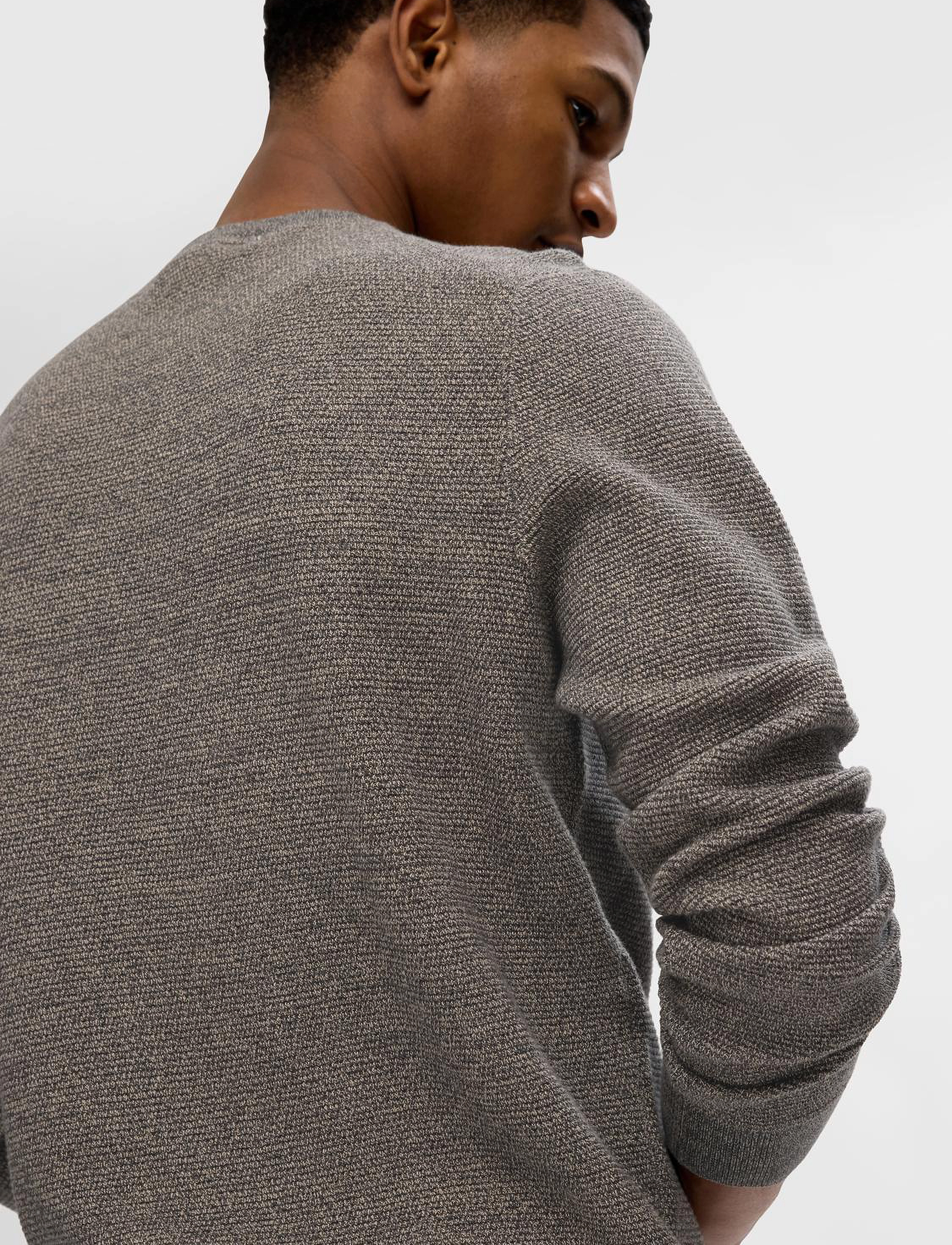 Selected - SLMROSS LS KNIT STRUCTURE CREW NECK NOOS - stickade basplagg - asphalt - 5