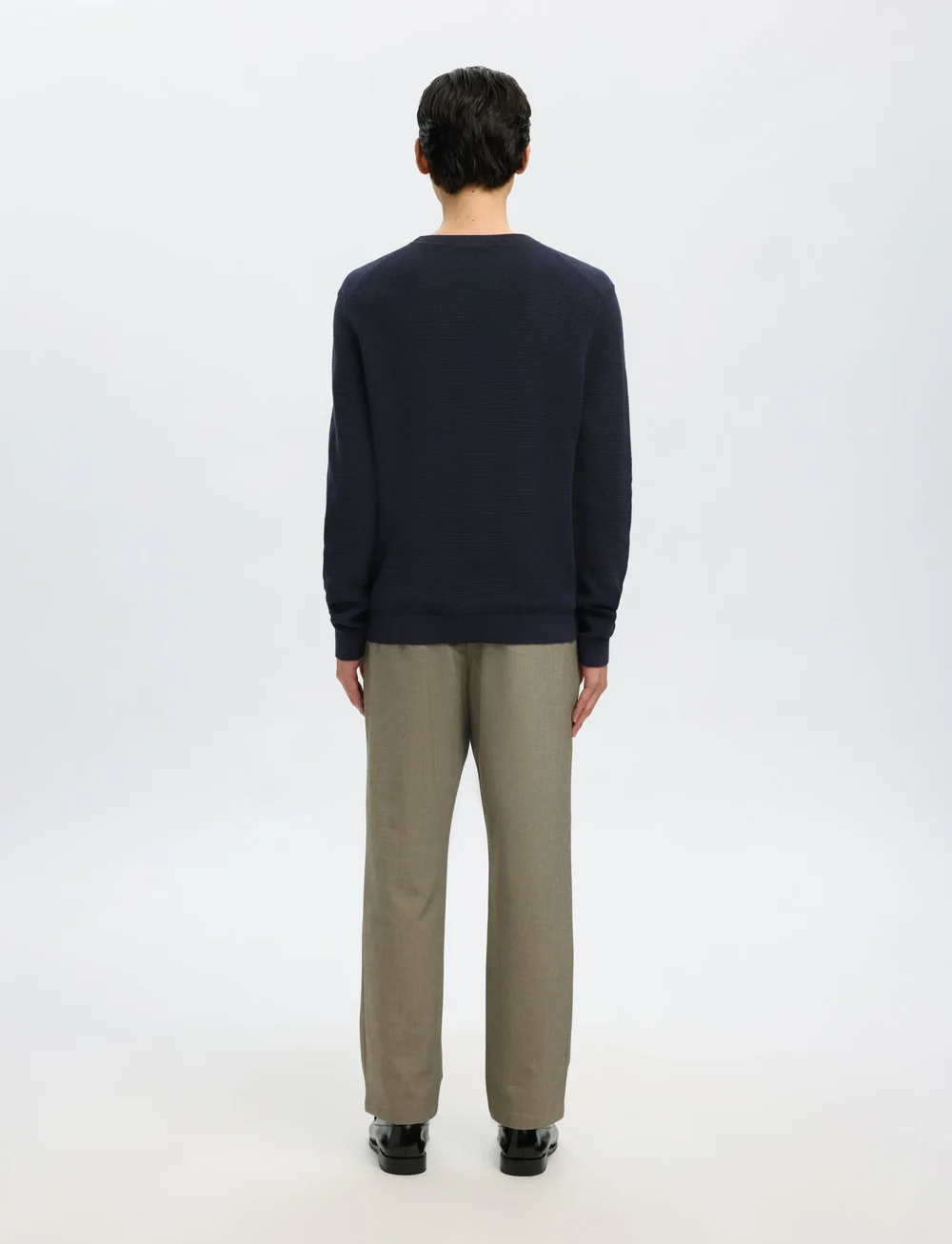 Selected - SLHROSS LS KNIT STRUCTURE CREW NECK NOOS - rundhalsad - dark sapphire - 2