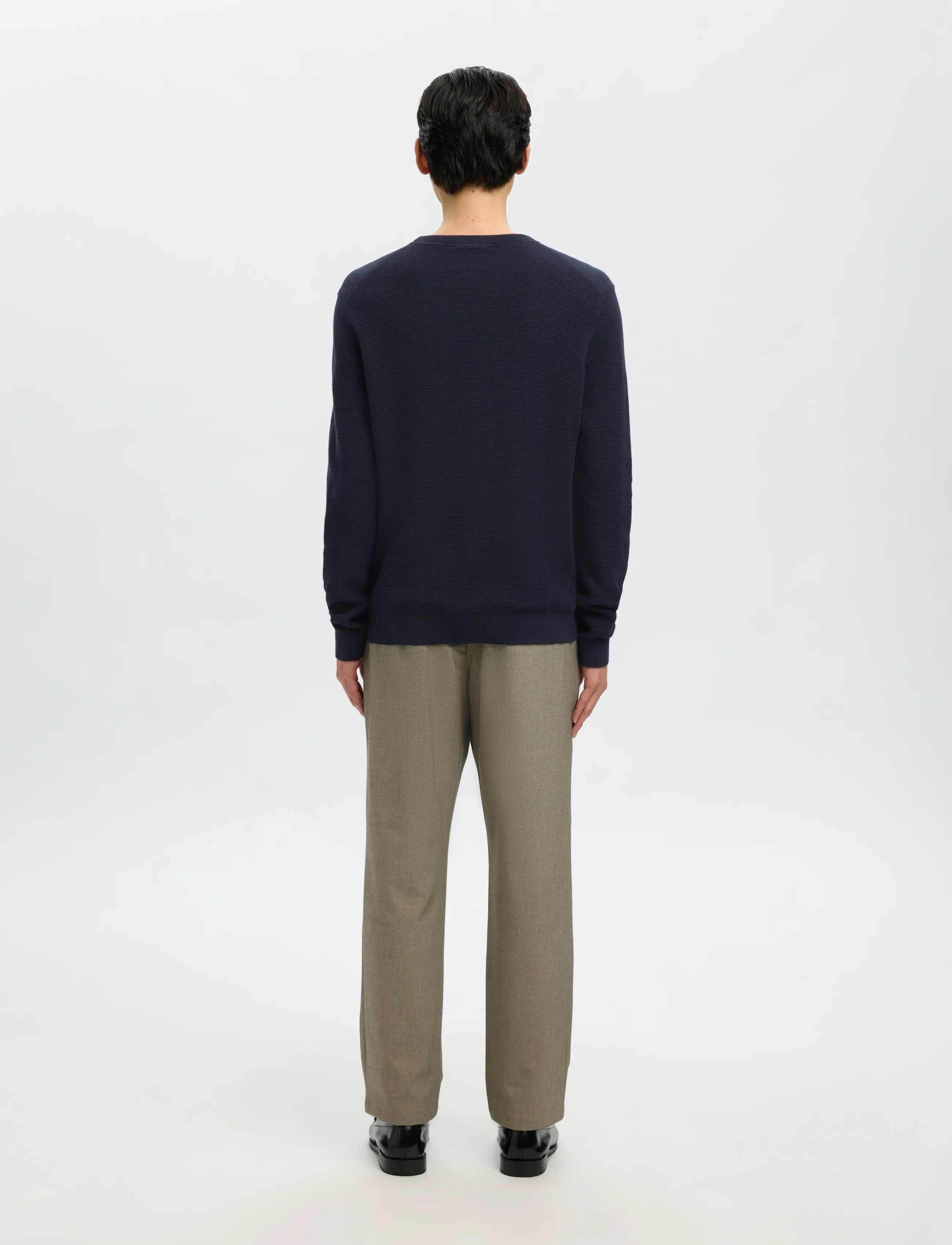 Selected - SLHROSS LS KNIT STRUCTURE CREW NECK NOOS - pulls col rond - dark sapphire - 2