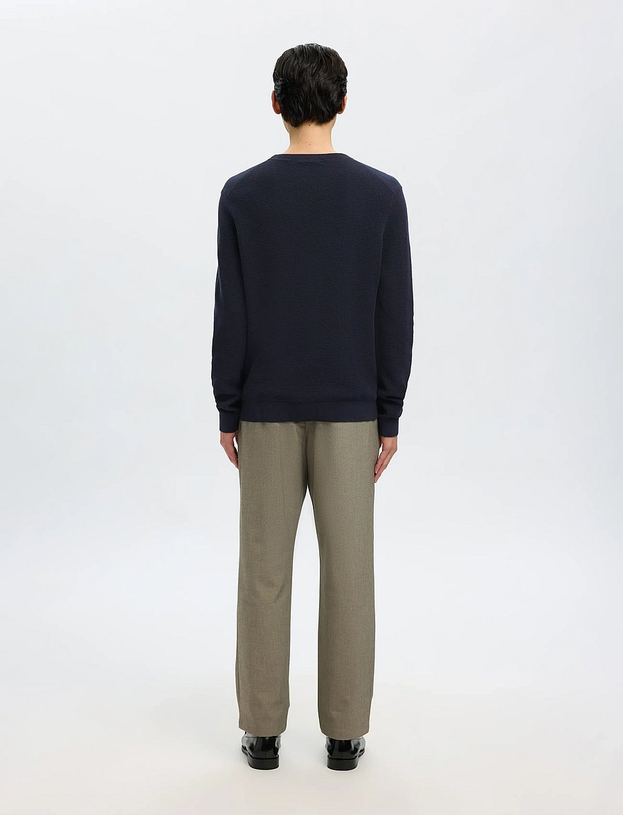 Selected - SLHROSS LS KNIT STRUCTURE CREW NECK NOOS - pulls col rond - dark sapphire - 2