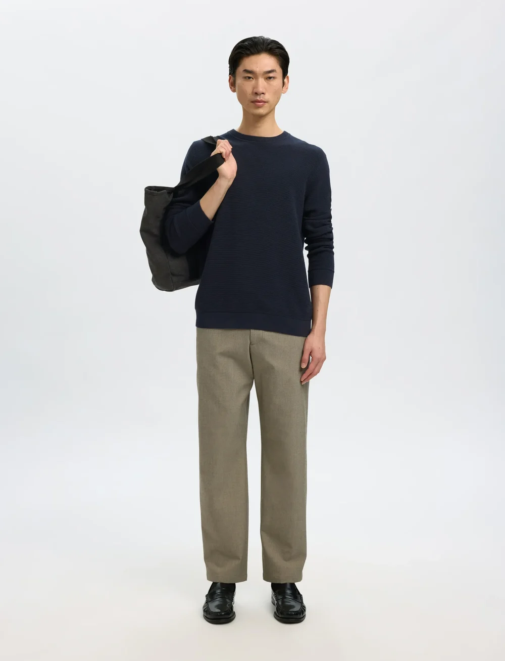 Selected - SLHROSS LS KNIT STRUCTURE CREW NECK NOOS - rundhalsad - dark sapphire - 5