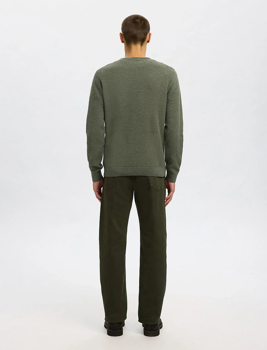 Selected - SLMROSS LS KNIT STRUCTURE CREW NECK NOOS - rundhals - deep forest - 2