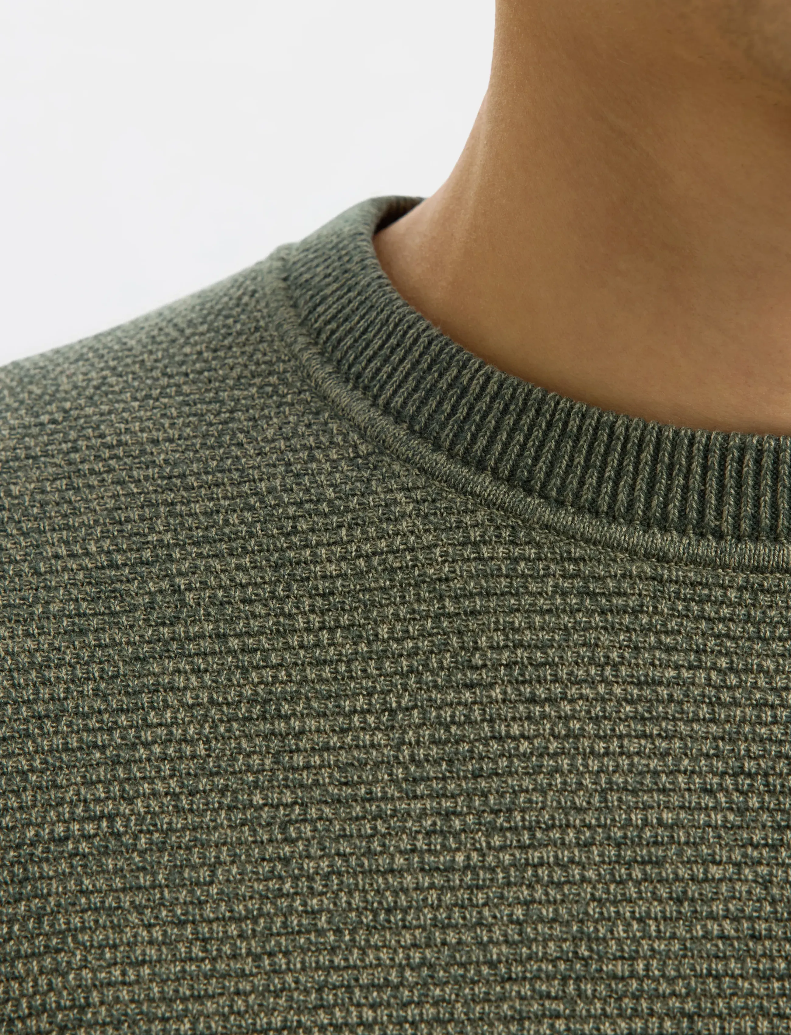 Selected - SLMROSS LS KNIT STRUCTURE CREW NECK NOOS - rundhals - deep forest - 4