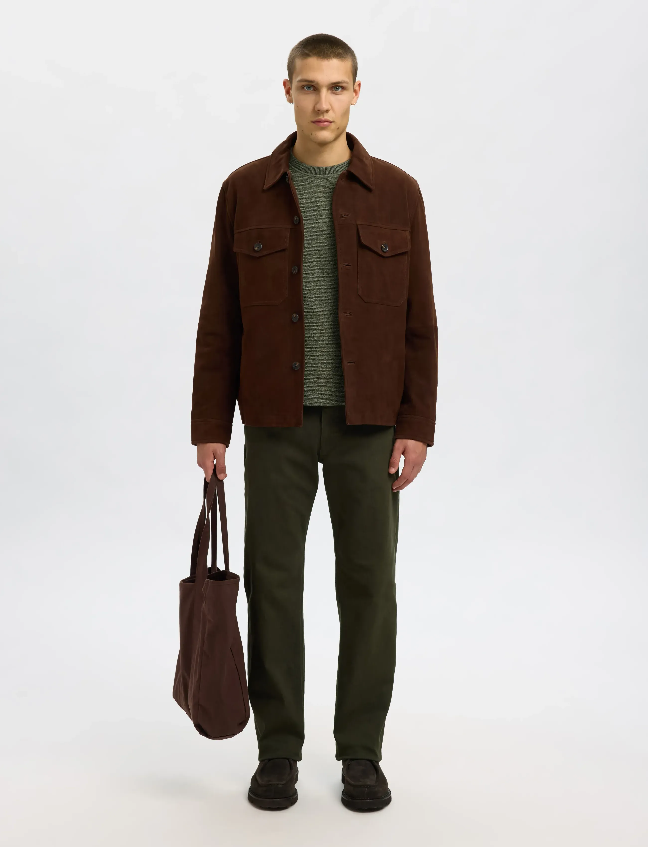 Selected - SLMROSS LS KNIT STRUCTURE CREW NECK NOOS - rundhals - deep forest - 5