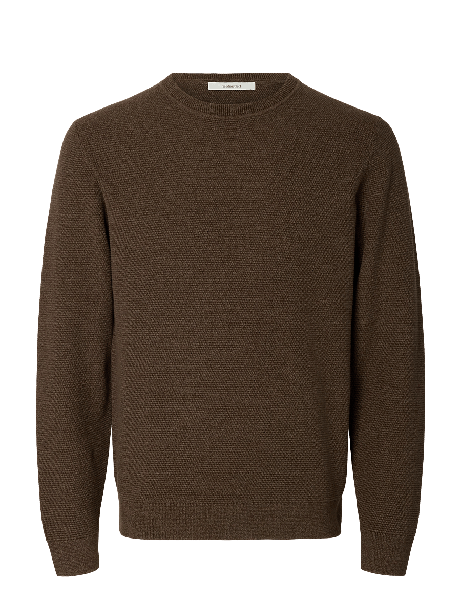 Selected - SLMROSS LS KNIT STRUCTURE CREW NECK NOOS - rundhalsad - delicioso - 1