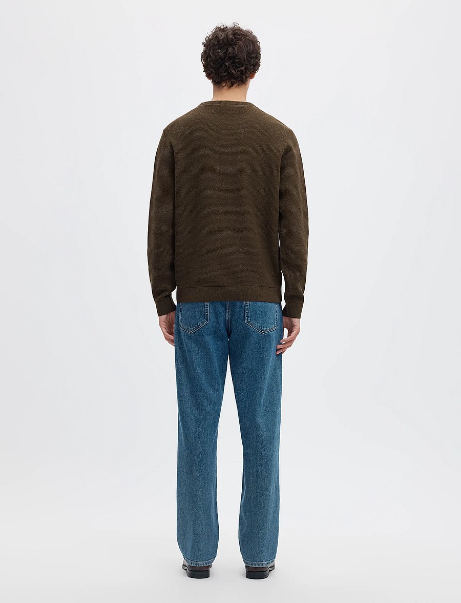 Selected - SLMROSS LS KNIT STRUCTURE CREW NECK NOOS - rundhalsad - delicioso - 2