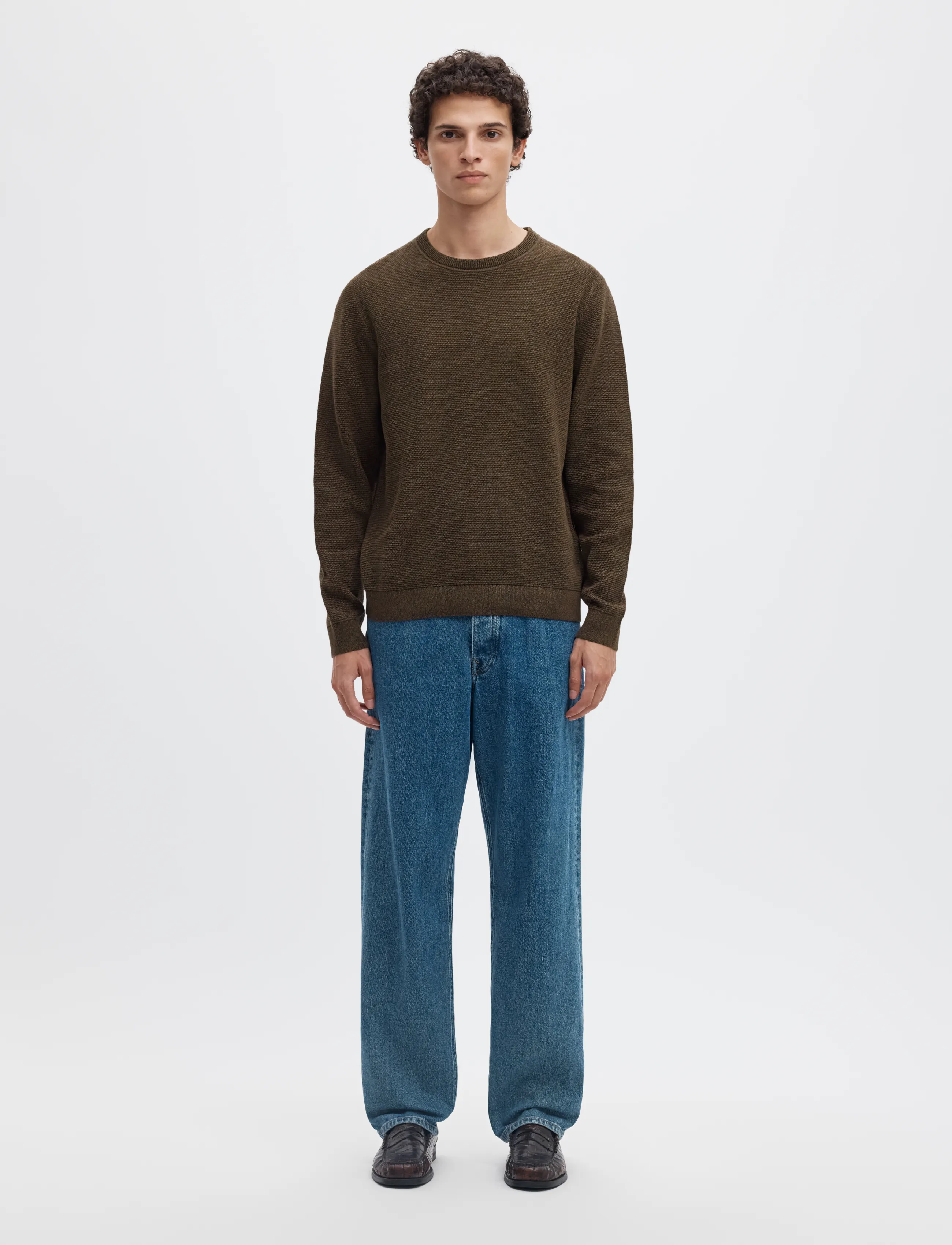 Selected - SLMROSS LS KNIT STRUCTURE CREW NECK NOOS - rundhalsad - delicioso - 3