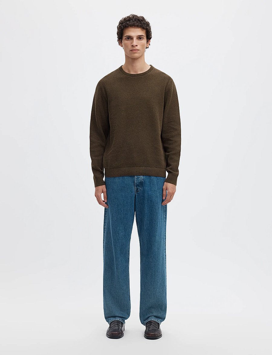 Selected - SLMROSS LS KNIT STRUCTURE CREW NECK NOOS - rundhalsad - delicioso - 3