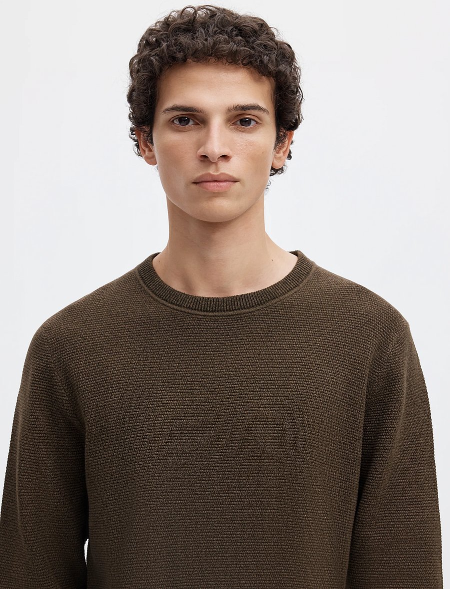 Selected - SLMROSS LS KNIT STRUCTURE CREW NECK NOOS - rundhalsad - delicioso - 4