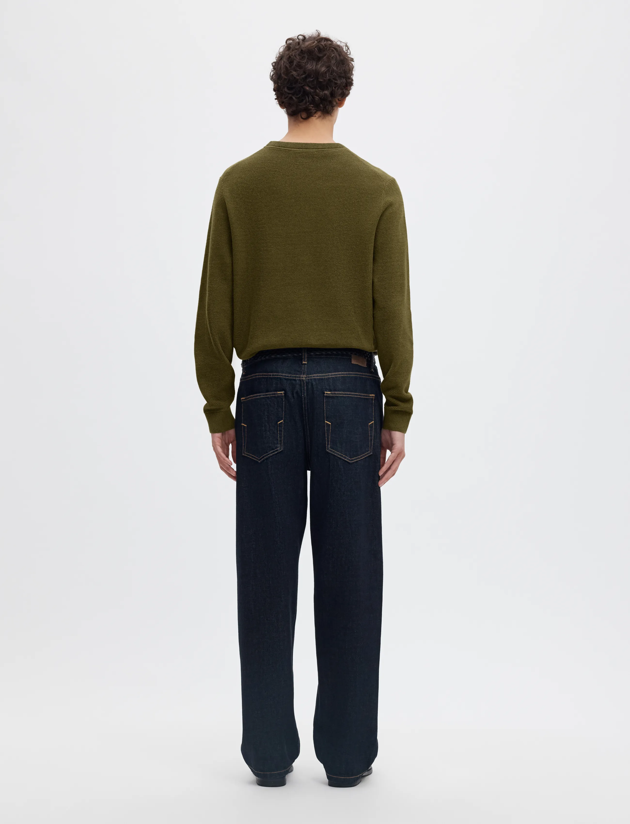 Selected - SLMROSS LS KNIT STRUCTURE CREW NECK NOOS - rundhalsad - forest night - 2