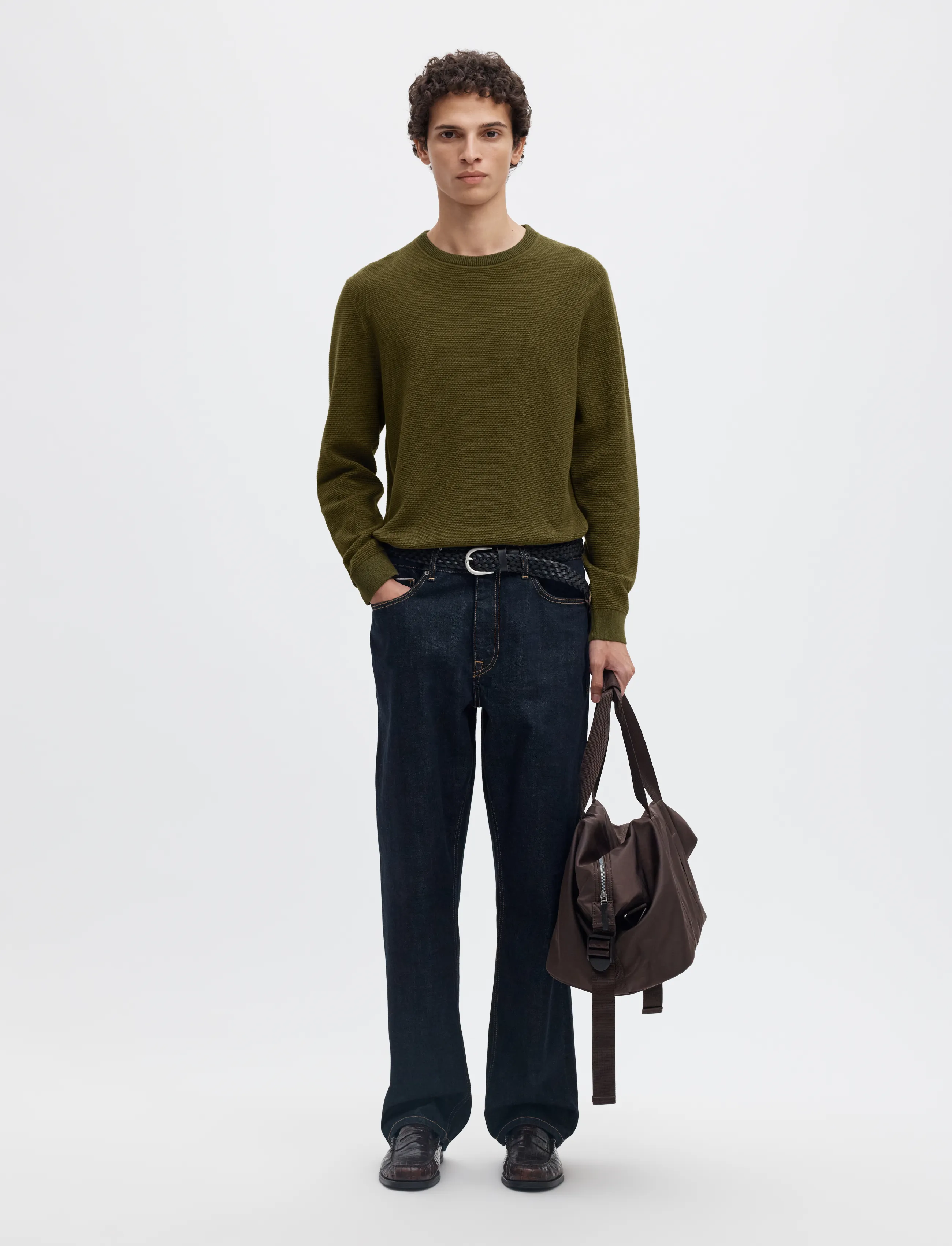 Selected - SLMROSS LS KNIT STRUCTURE CREW NECK NOOS - rundhalsad - forest night - 5
