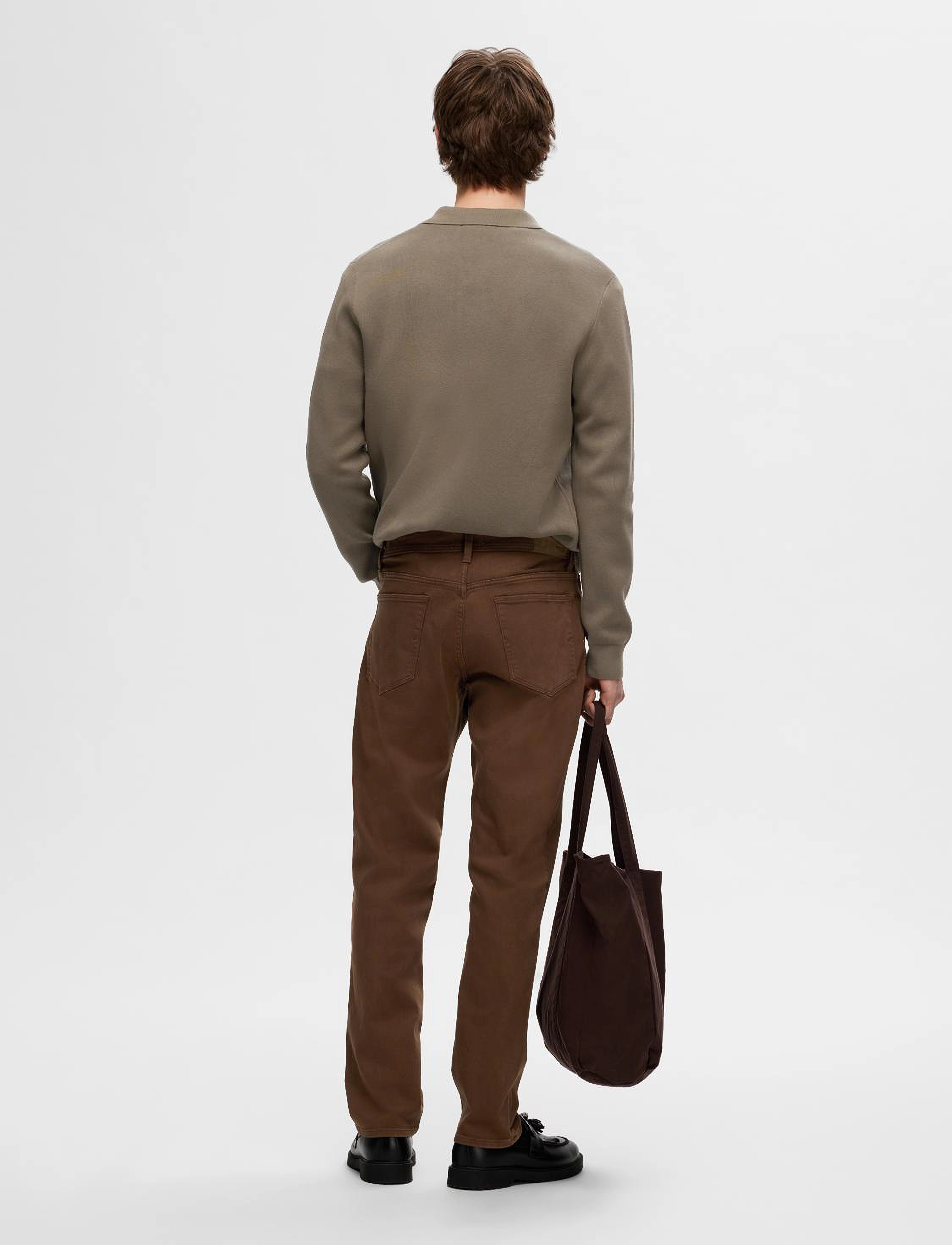 Selected - SLH196-STRAIGHT BEN MARLON JEANS NOOS - dark earth - 2
