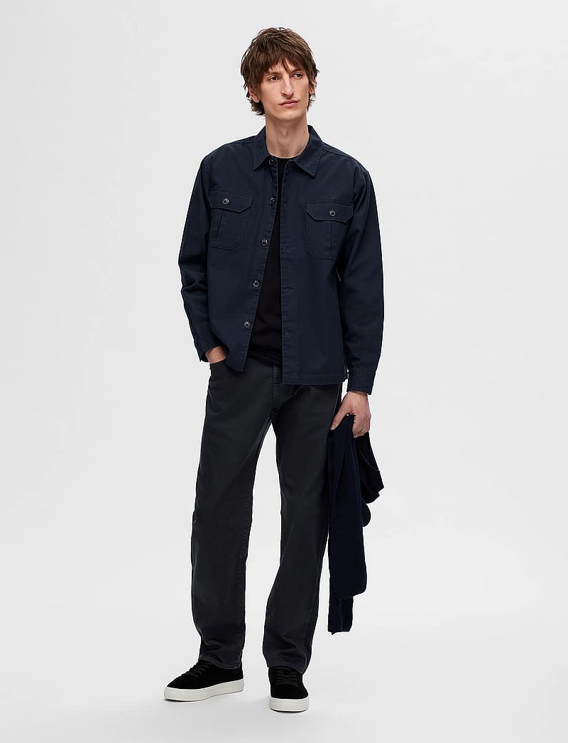 Selected - SLH196-STRAIGHT BEN MARLON JEANS NOOS - slim jeans - dark navy - 4