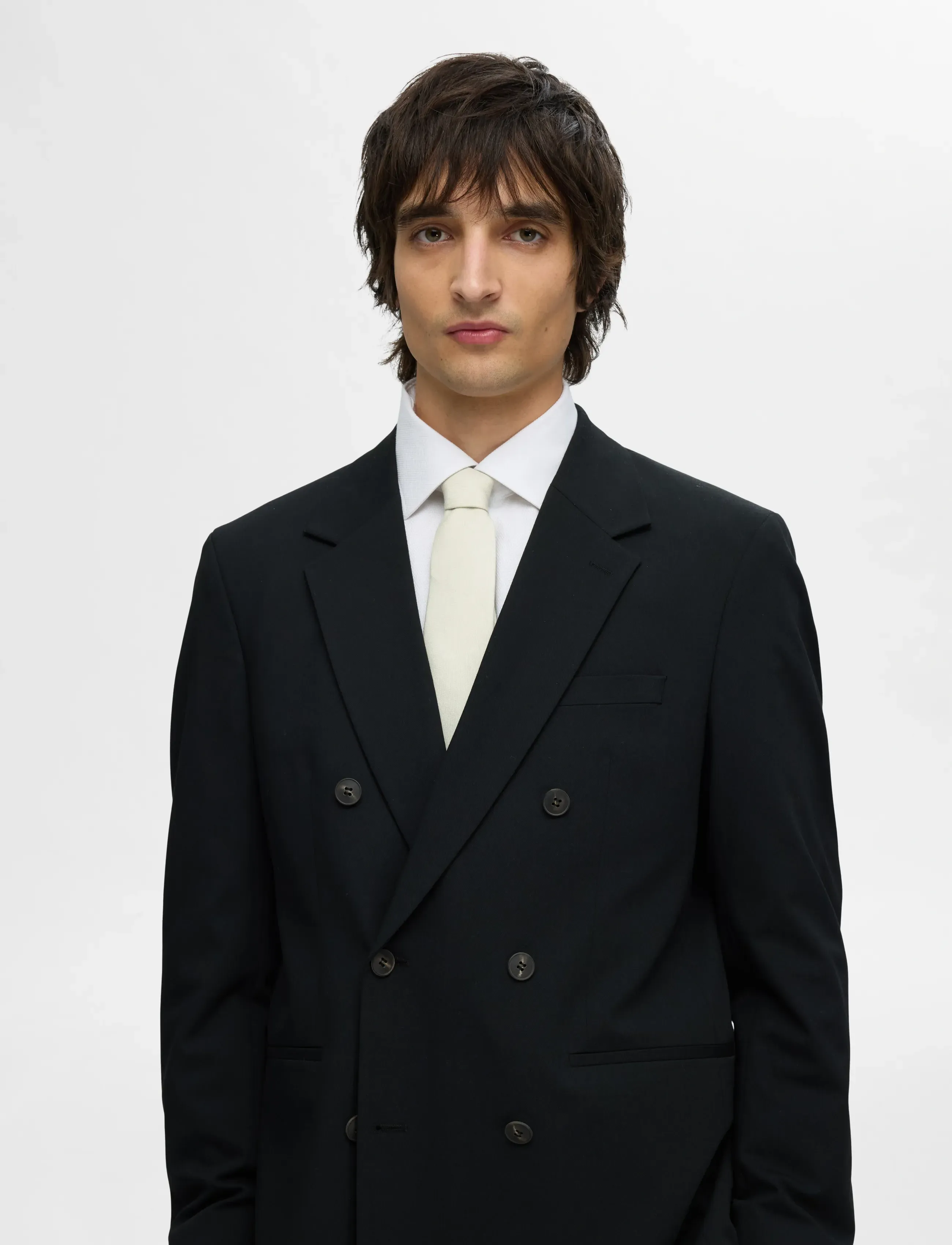 Selected Slmotto Plain Wool Tie Noos, One Size, Accessories, Creme - Ties, Männerswear