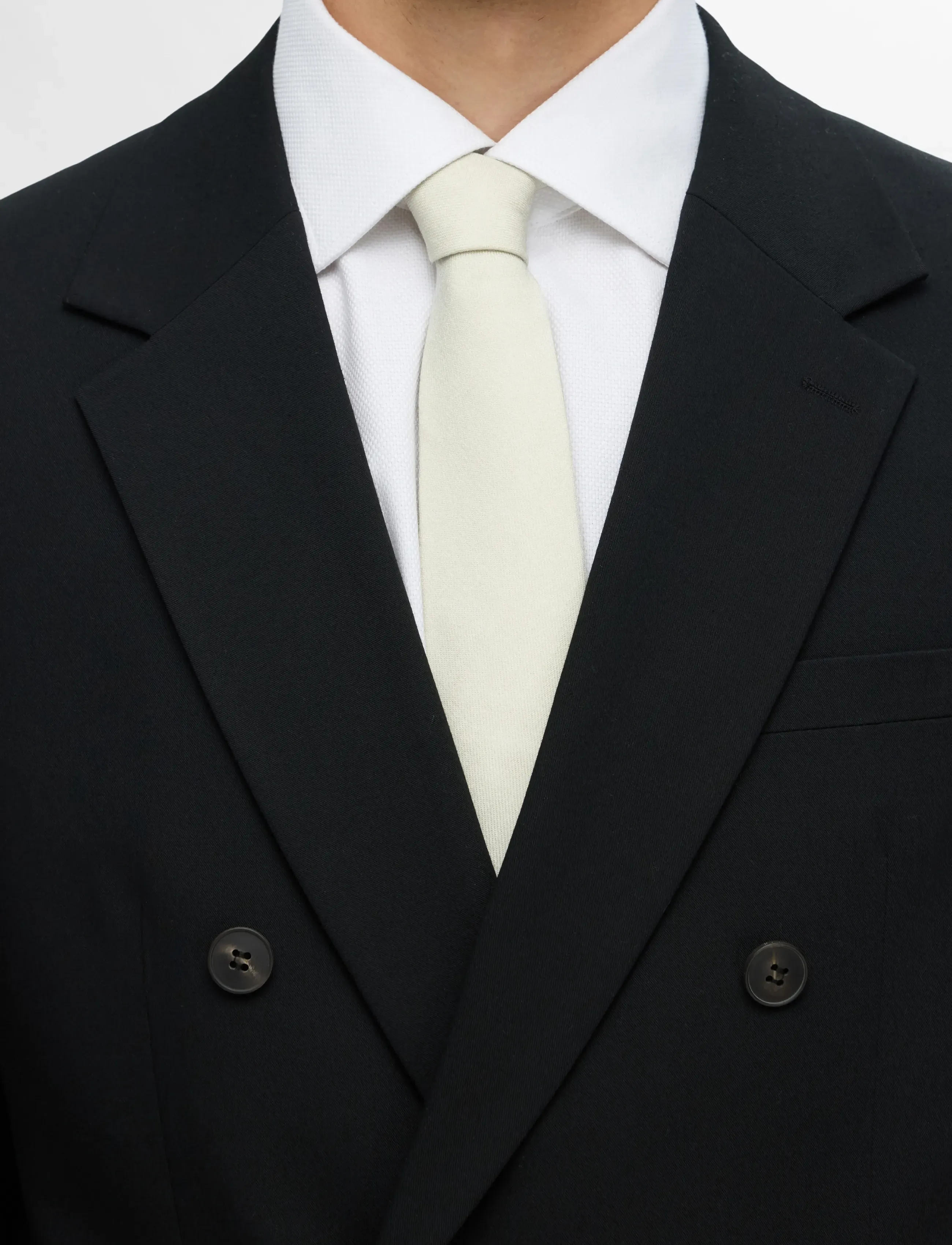 Selected - SLMOTTO PLAIN WOOL TIE NOOS - laveste priser - sandshell - 3