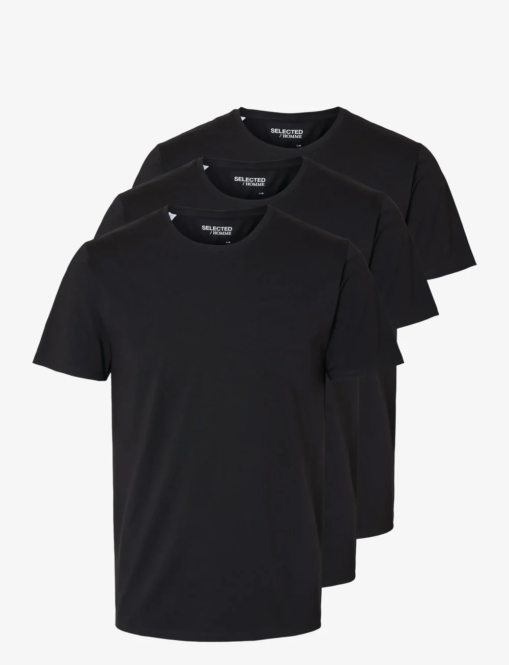 Selected - SLHROLAND SS O-NECK TEE 3-PACK NOOS - lühikeste varrukatega t-särgid - black - 1