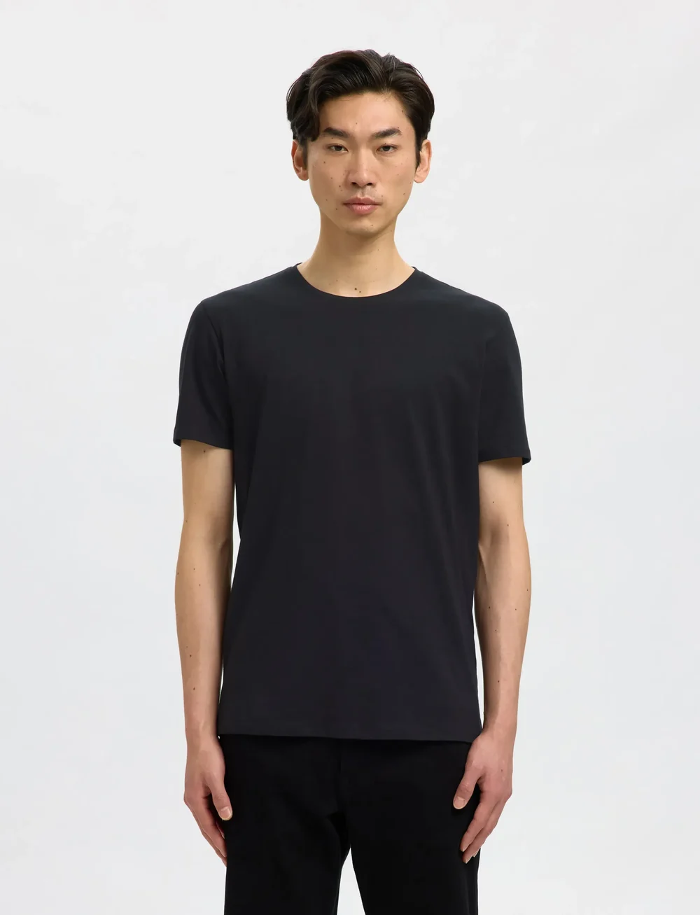 Selected - SLHROLAND SS O-NECK TEE 3-PACK NOOS - lühikeste varrukatega t-särgid - black - 0