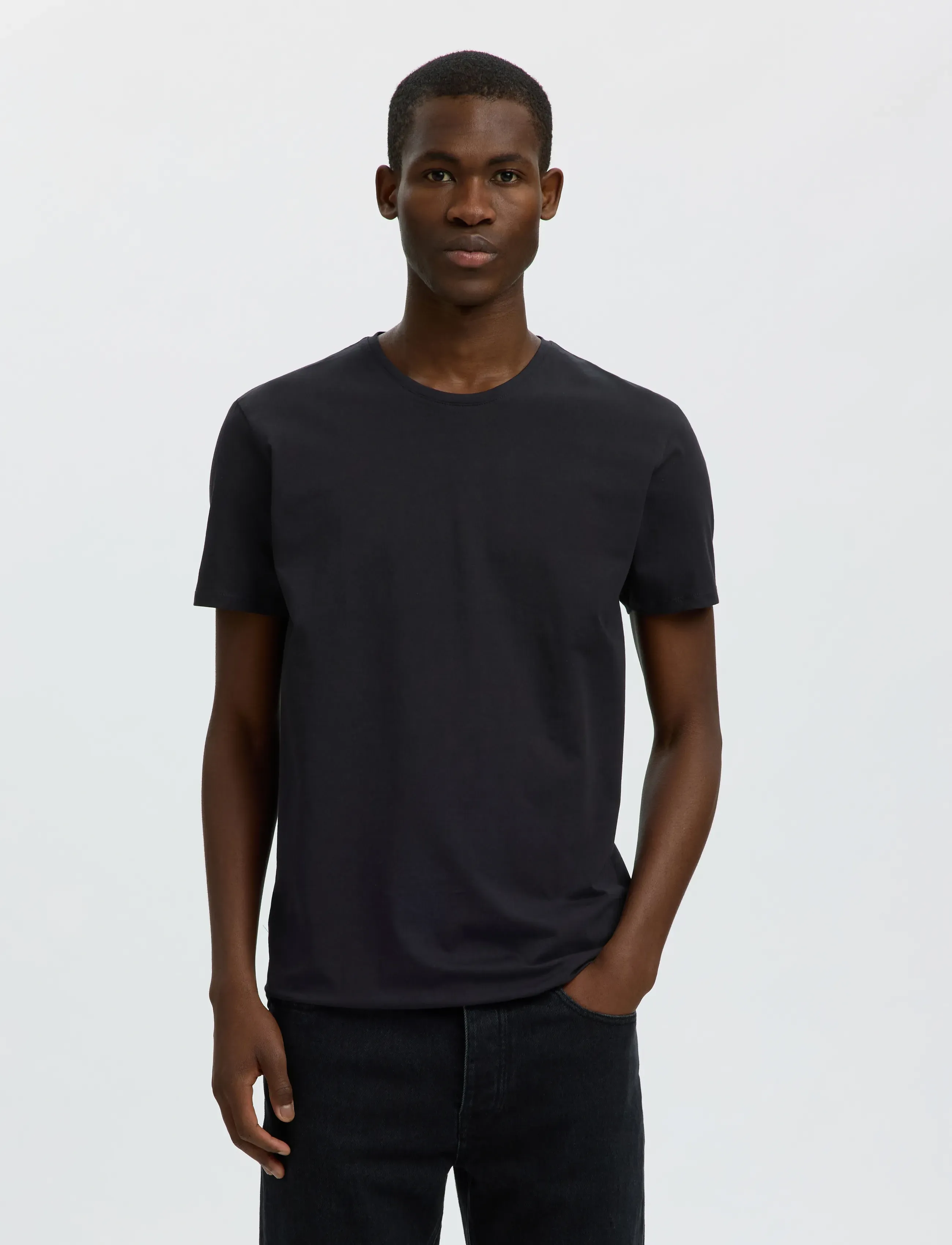Selected SLMROLAND SS O-NECK TEE 3-PACK NOOS - Deals - BLACK / black