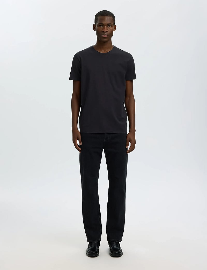 Selected - SLMROLAND SS O-NECK TEE 3-PACK NOOS - t-shirts à manches courtes - black - 3