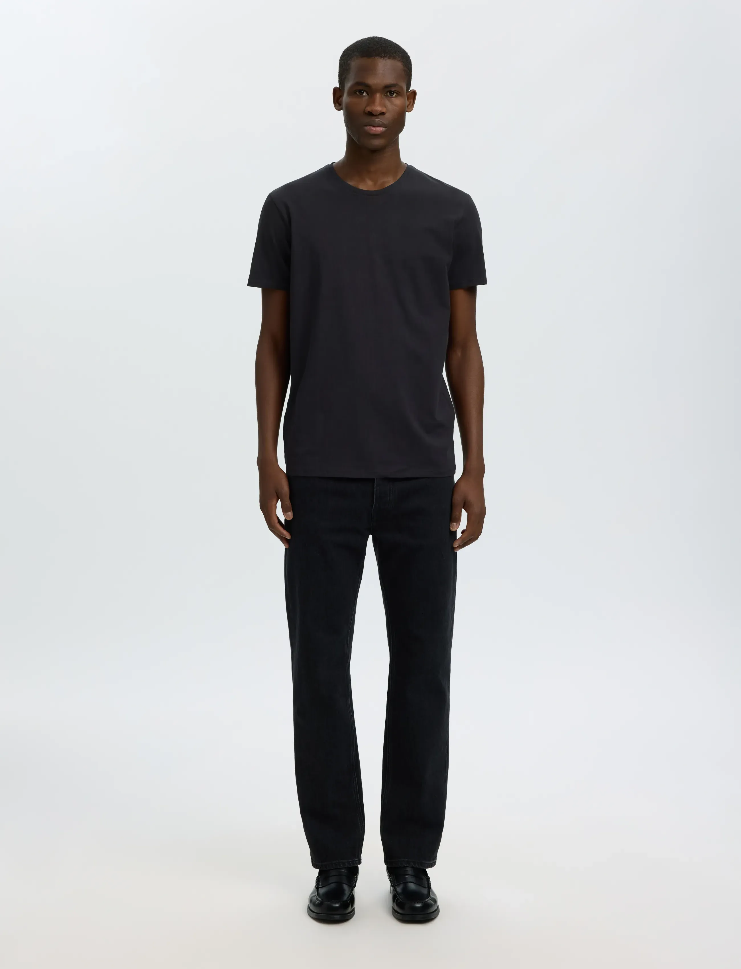 Selected - SLMROLAND SS O-NECK TEE 3-PACK NOOS - short-sleeved t-shirts - black - 3