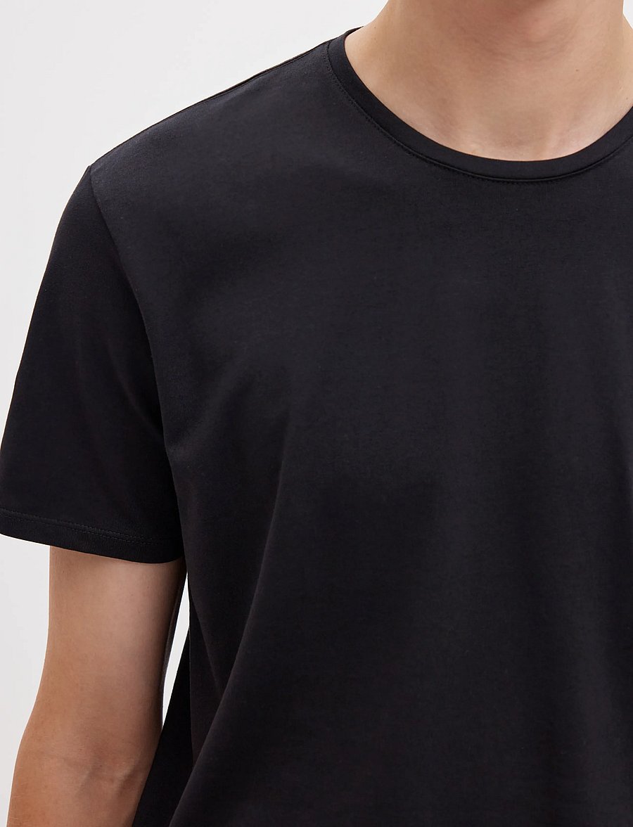Selected - SLMROLAND SS O-NECK TEE 3-PACK NOOS - short-sleeved t-shirts - black - 4