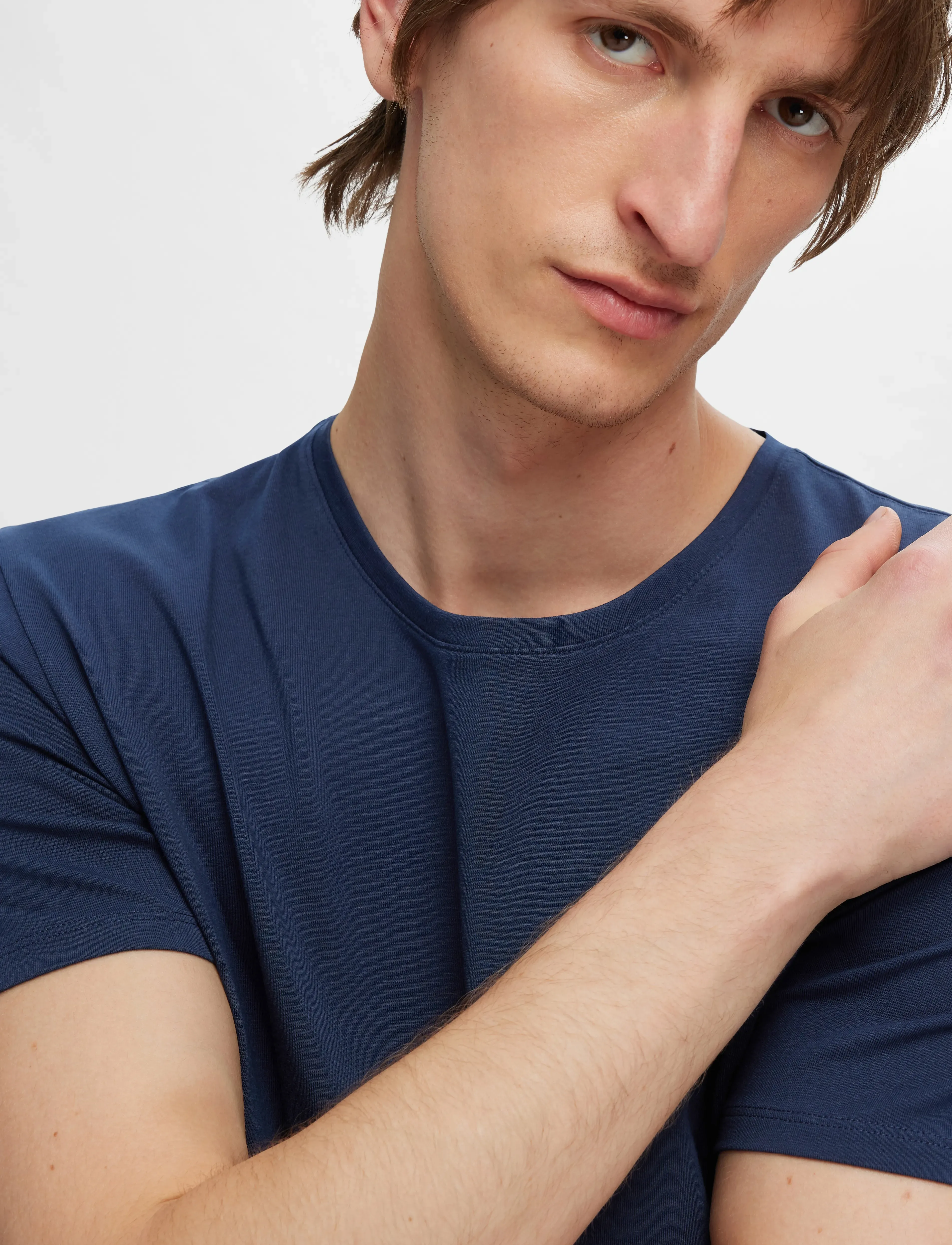 Selected - SLMROLAND SS O-NECK TEE 3-PACK NOOS - kurzärmelig - navy blazer - 3