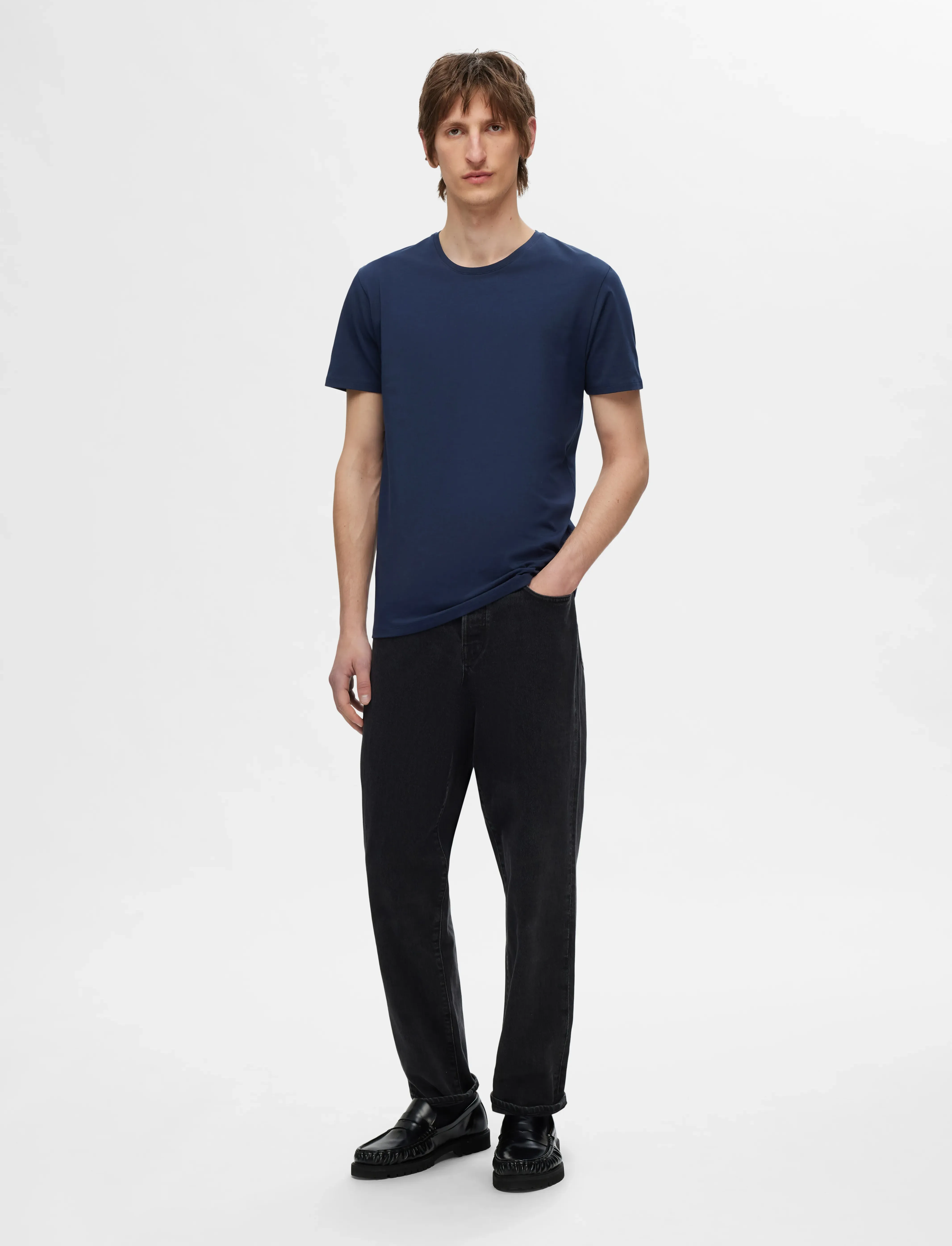 Selected - SLMROLAND SS O-NECK TEE 3-PACK NOOS - kurzärmelig - navy blazer - 4