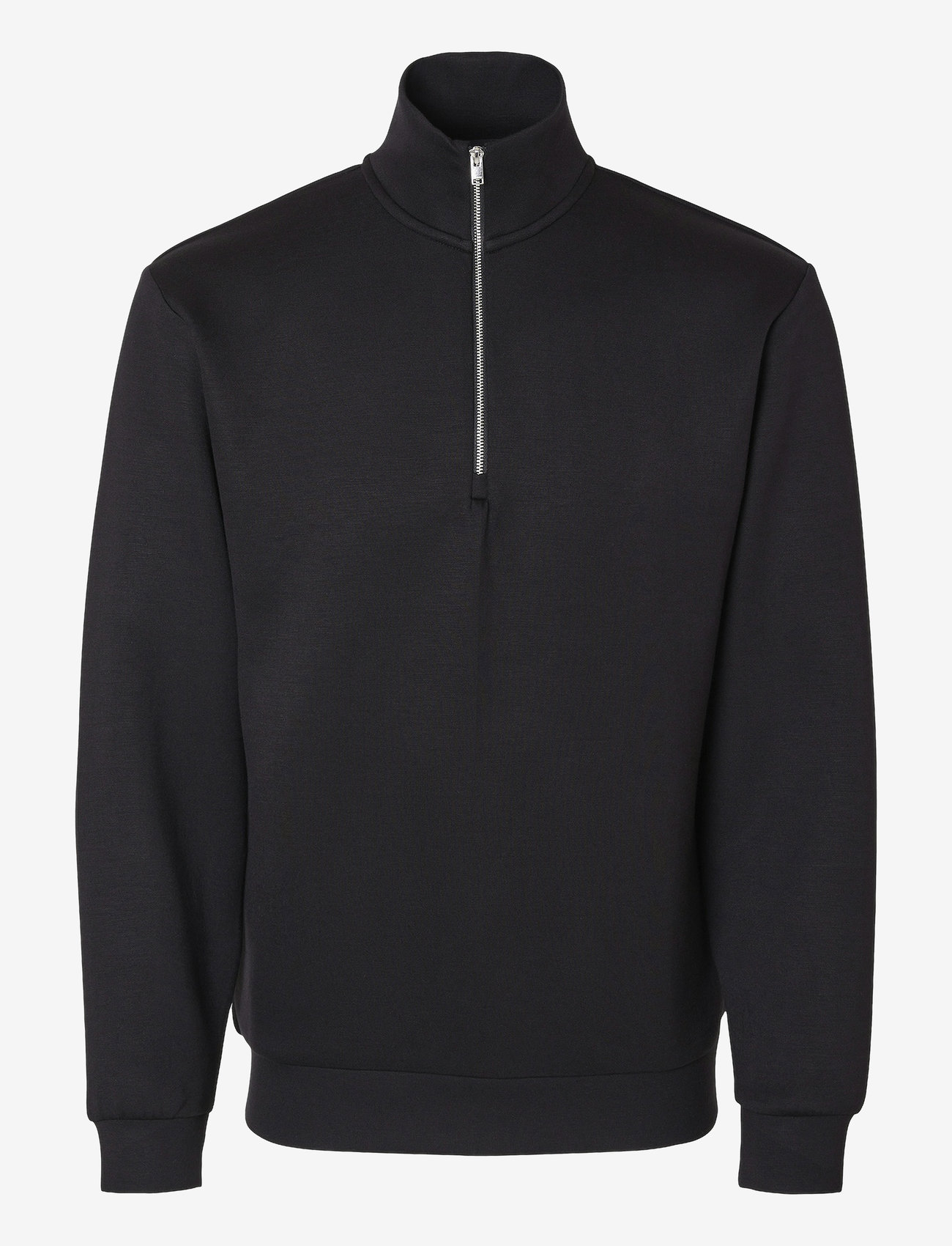 Selected - SLHEMANUEL SOFT ZIP HIGH NECK SWEAT NOOS - kollektioner - black - 1