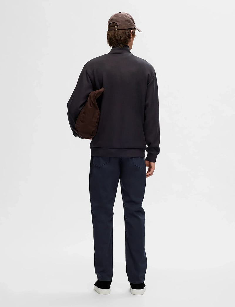 Selected - SLHEMANUEL SOFT ZIP HIGH NECK SWEAT NOOS - vacation essentials - black - 2