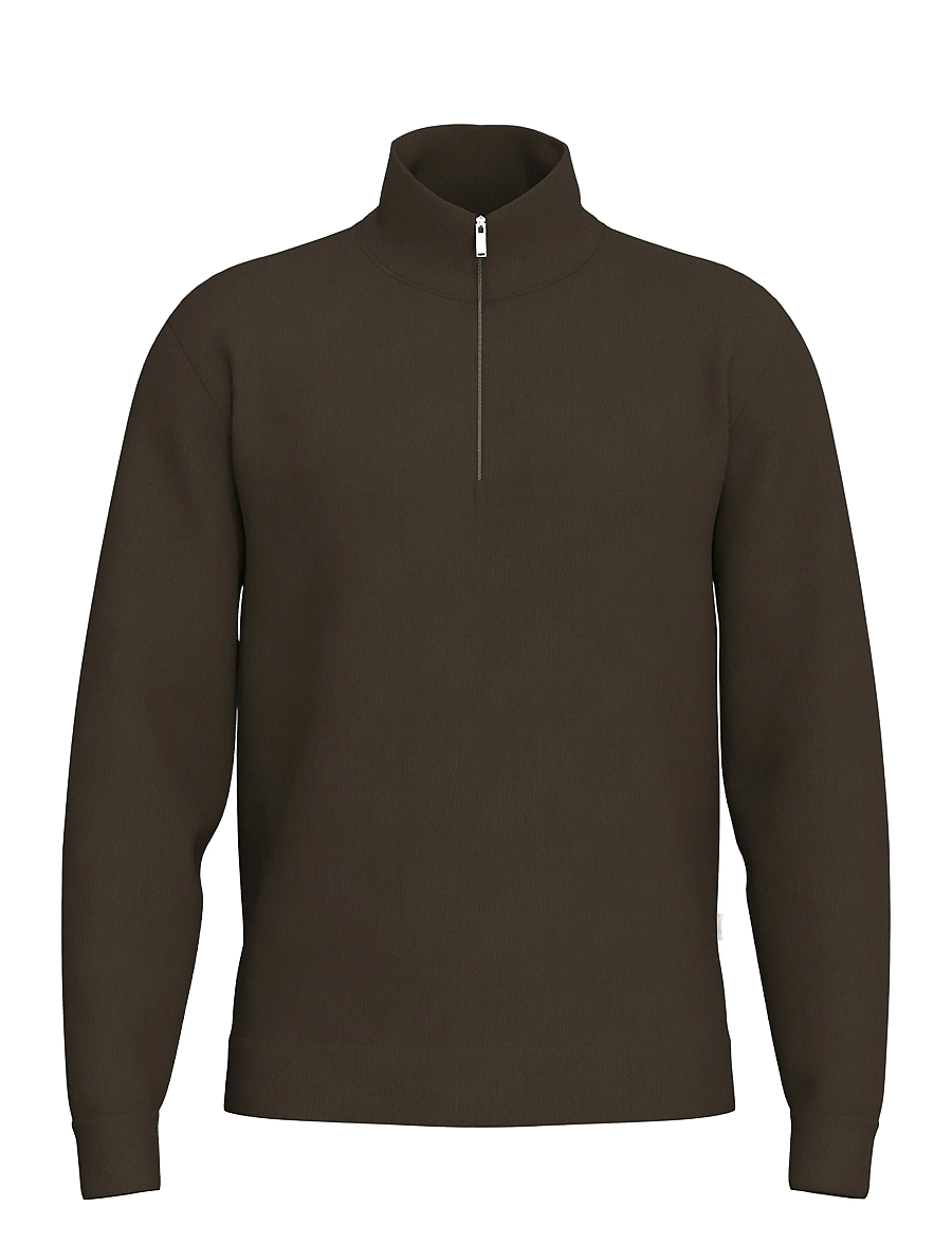 Selected - SLHEMANUEL SOFT ZIP HIGH NECK SWEAT NOOS - puhkuse põhitooted - demitasse - 1