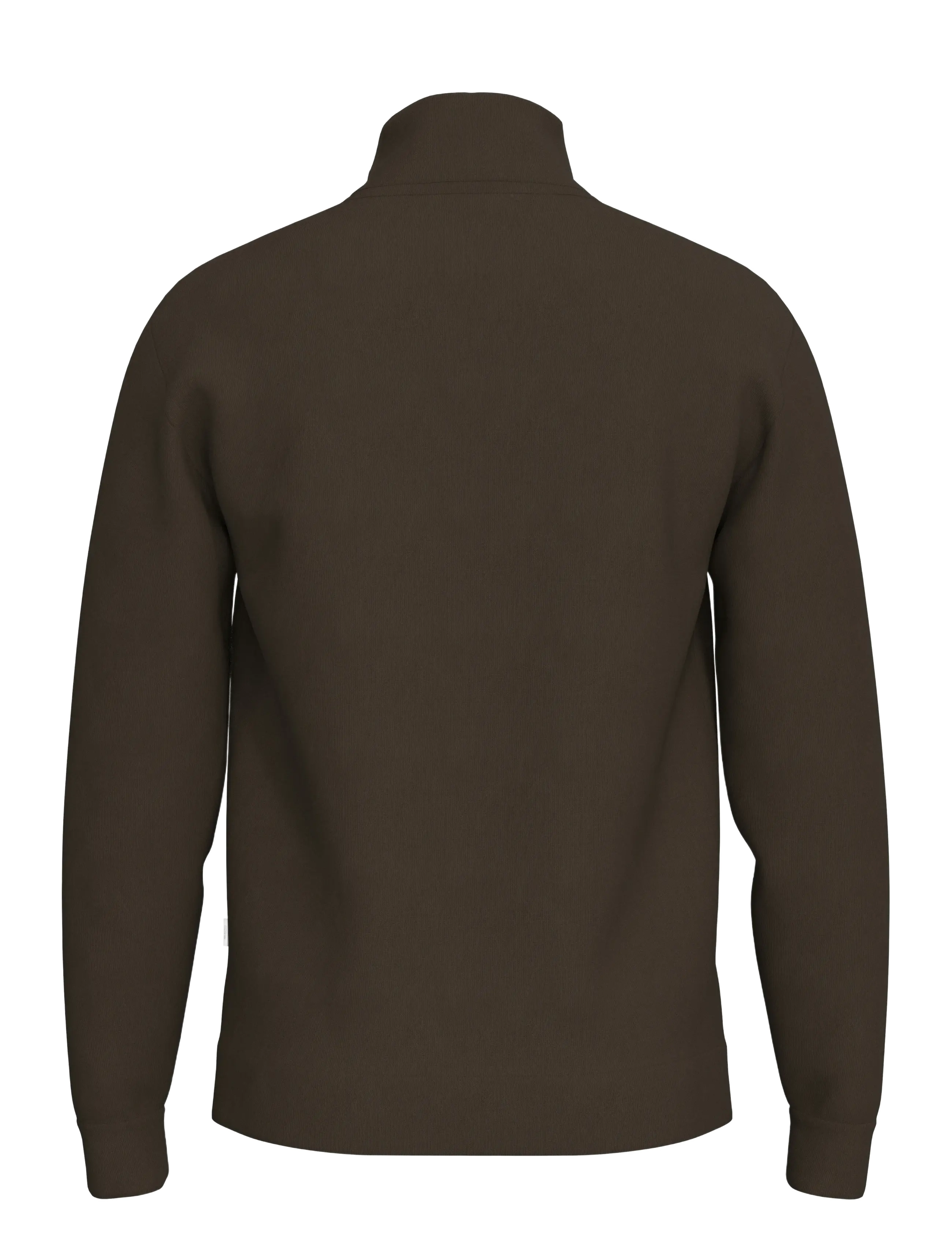 Selected - SLHEMANUEL SOFT ZIP HIGH NECK SWEAT NOOS - feriefavoritter - demitasse - 2