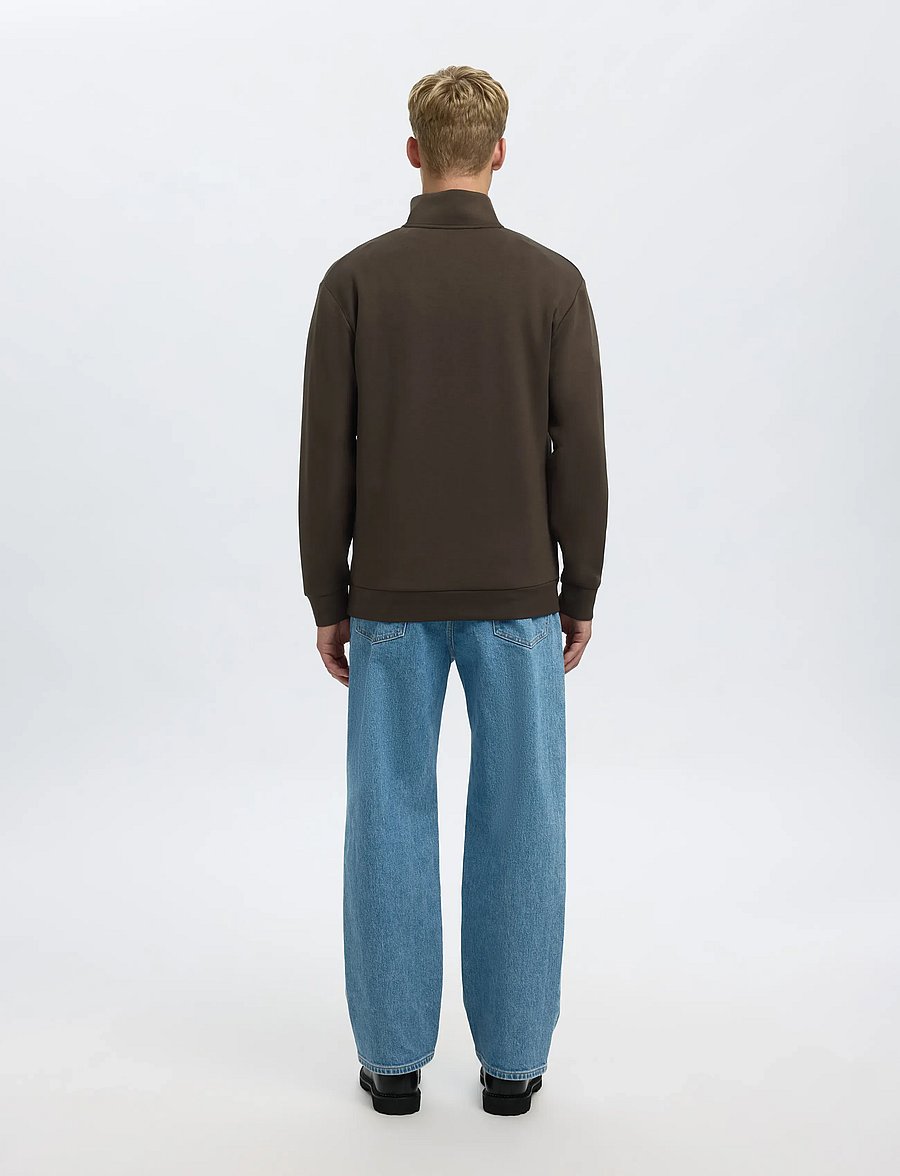Selected - SLHEMANUEL SOFT ZIP HIGH NECK SWEAT NOOS - puhkuse põhitooted - demitasse - 3