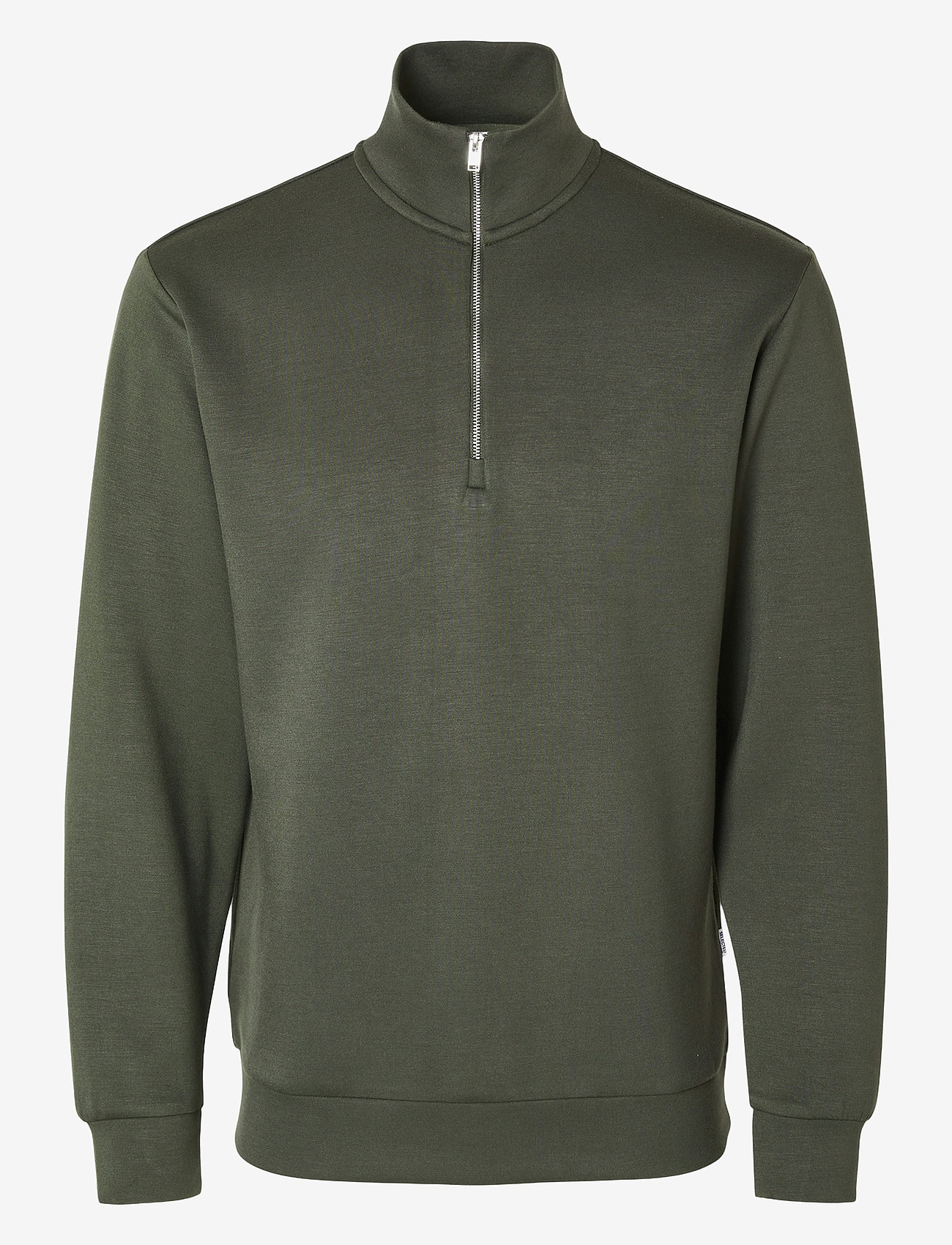 Selected - SLHEMANUEL SOFT ZIP HIGH NECK SWEAT NOOS - kollektioner - forest night - 1