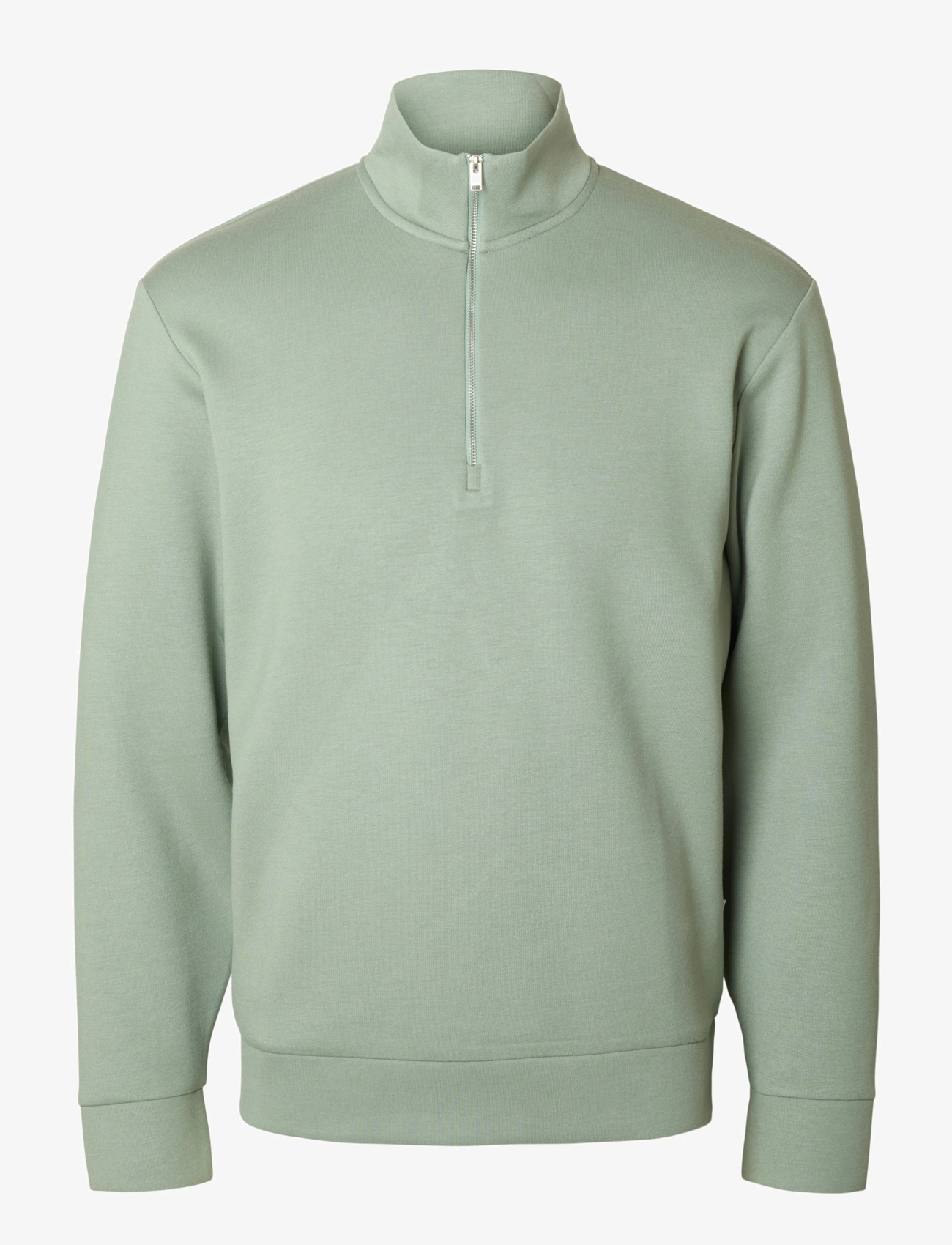 SELECTED Slhemanuel Soft Zip High Neck Sweat Noos Grün - L - Herren