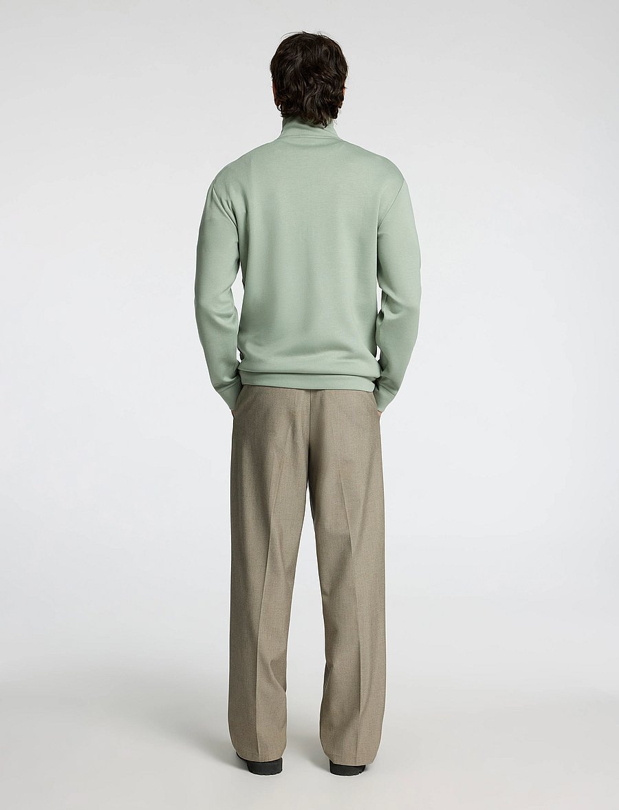Selected - SLHEMANUEL SOFT ZIP HIGH NECK SWEAT NOOS - puhkuse põhitooted - iceberg green - 2