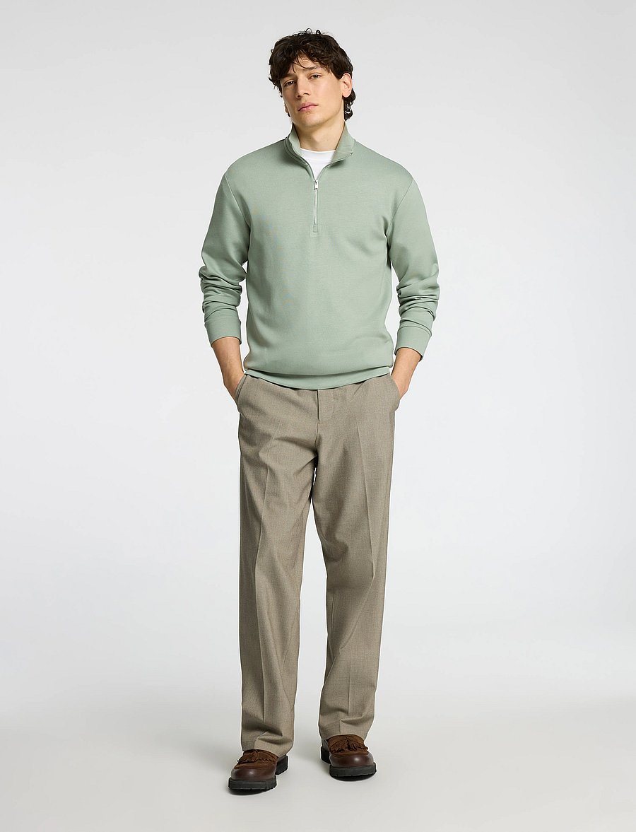 Selected - SLHEMANUEL SOFT ZIP HIGH NECK SWEAT NOOS - puhkuse põhitooted - iceberg green - 3