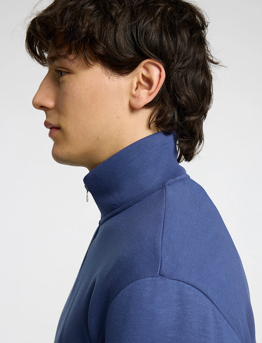 Selected - SLHEMANUEL SOFT ZIP HIGH NECK SWEAT NOOS - urlaubsfavoriten - oceana - 2